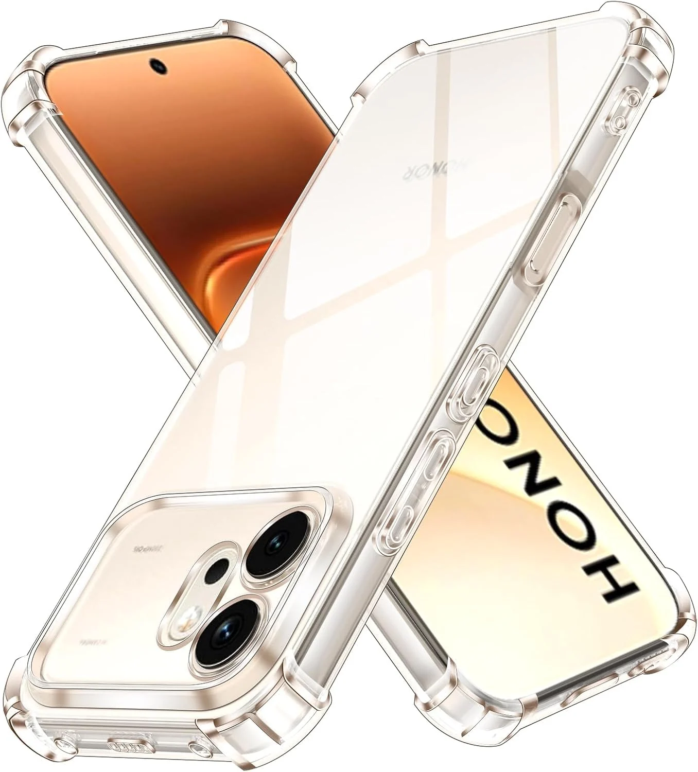 DL3 Mobilak Case Compatible with Honor 600 5G, Cover SiliconeTransparent TPU Gorilla Anti-shock Protector Camera Shockproof Corners - Clear