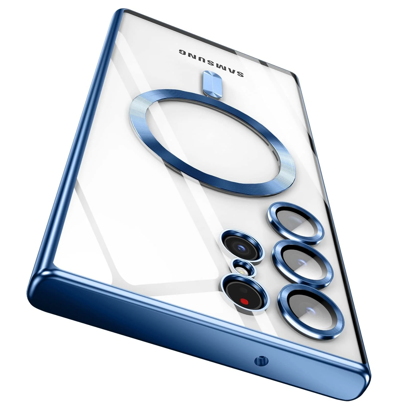 DL3 Mobilak Clear MagSafe-Compatible TPU Case and Camera Lens Protector for Samsung Galaxy S23 Ultra - Blue