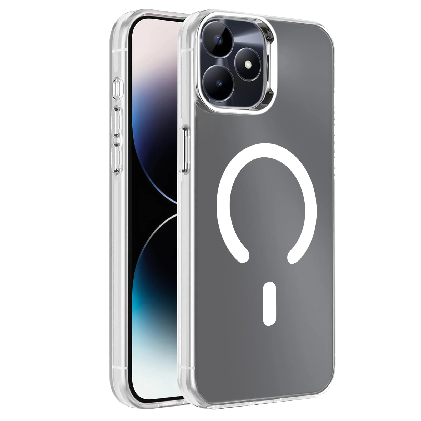 DL3 Mobilak Case for realme C53/Narzo N53 Crystal Clear [Not Compatible with MagSafe] Soft TPU Gel Case Flexible Silicone Anti-Scratch Transparent TPU Cover - White
