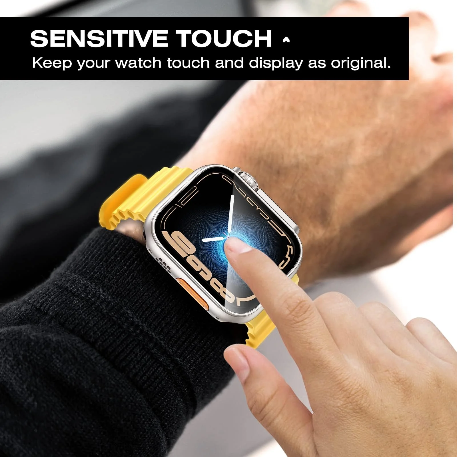 DL3 Mobilak for Apple Watch 44mm Screen Protector Case, [Looks Like Ultra Protector Case] Built-in Tempered Glass Screen Unique Design Case Cover for iWatch 44mm Series 6/5/4/SE2/SE - Starlight