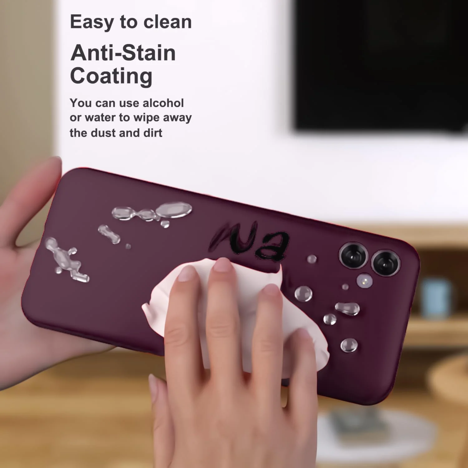 DL3 Mobilak Soft Silicone Protective Case for Samsung Galaxy A04e with Microfiber Lining and Shockproof Design - Wine Red