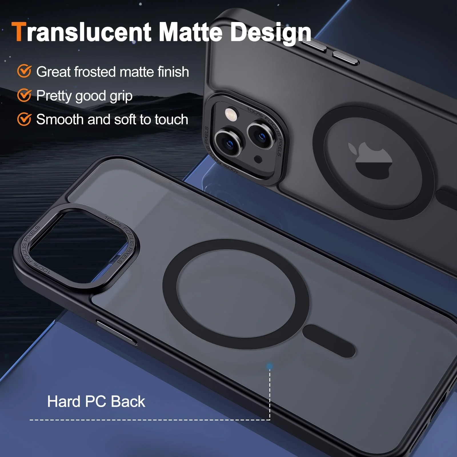 DL3 Mobilak Case for iPhone 15+ Plus / iPhone 14 Plus 6.7-Inch Case Magnetic Translucent Matte Phone Cases [Compatible with MagSafe] Thin Slim Fit Shockproof Bumper Hard Protective Cover for iPhone 15 Plus, iPhone 14 Plus - Black