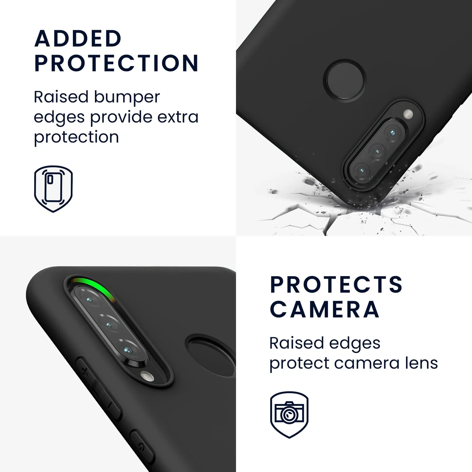 DL3 Mobilak Soft Silicone Protective Case for Huawei Y9S / Honor 9X Pro / P Smart Pro 2019 with Microfiber Lining and Shockproof Design - Black