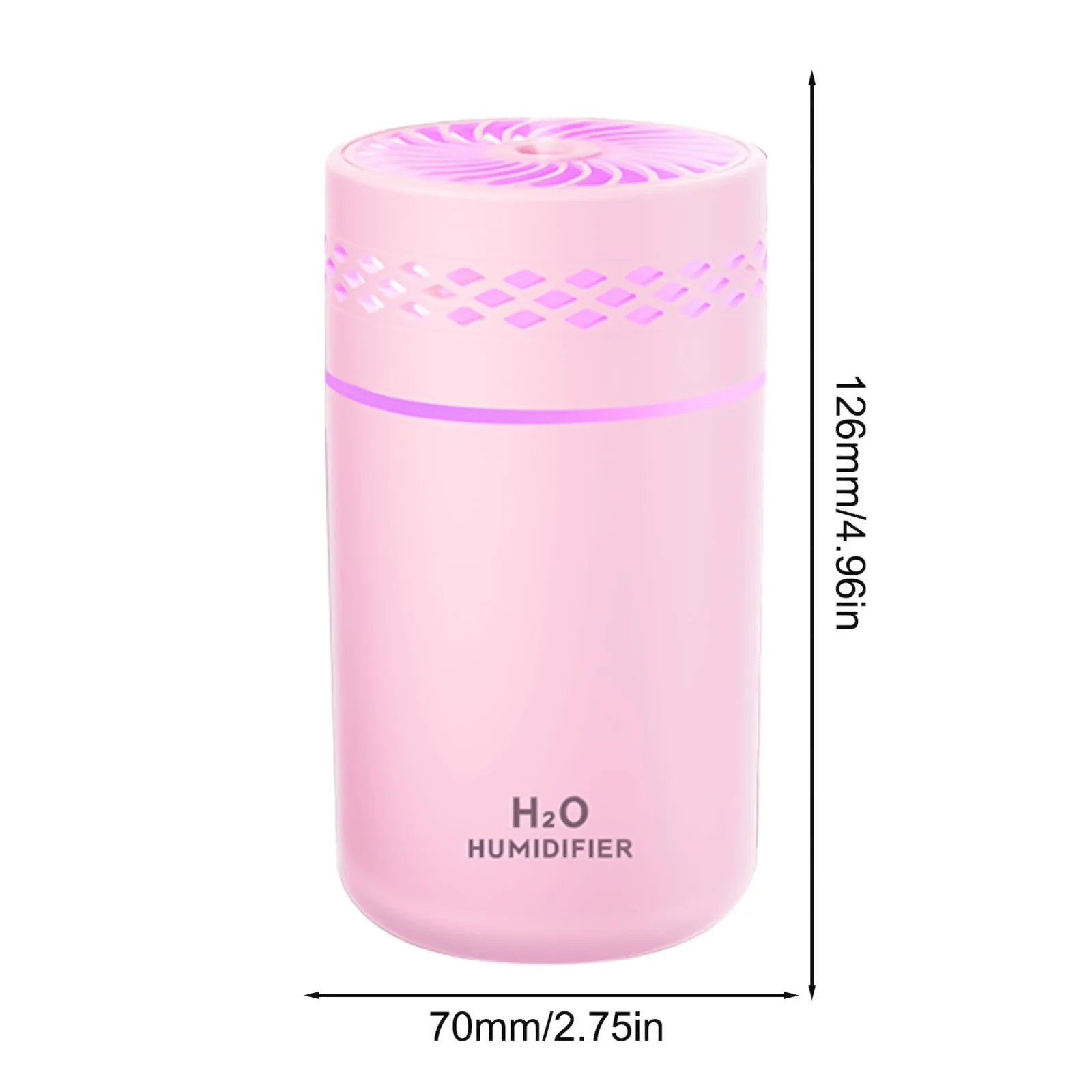 Mobigon Wood Cool Mist Ultrasonic Humidifier for Room Moisture, Aroma Diffuser for Home, 260ml Essential Oil Diffuser with 7 Colorful Night Light, Auto Shut-Off, Home, Office, car - Pink