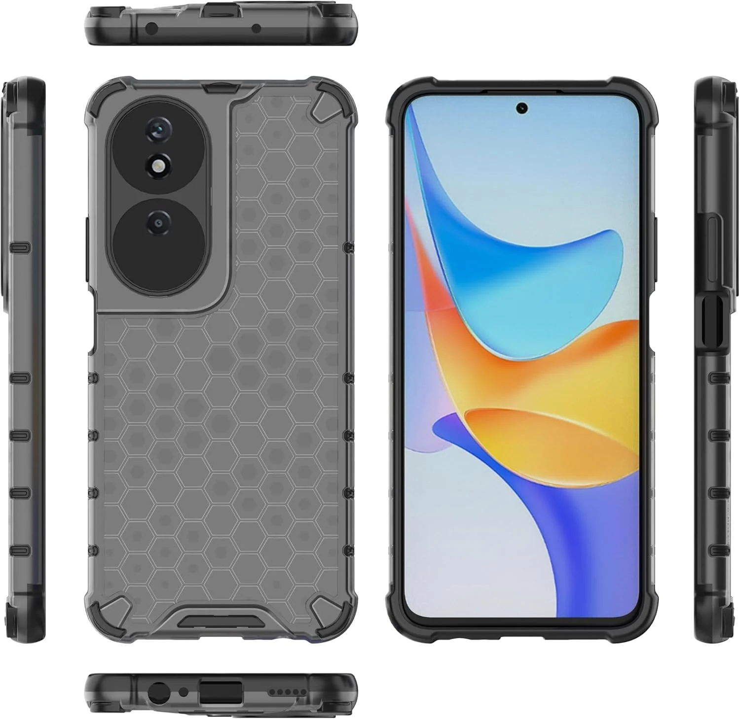 DL3 Mobilak Clear PC and TPU Protective Case for Honor X7B with Shockproof Design - Black