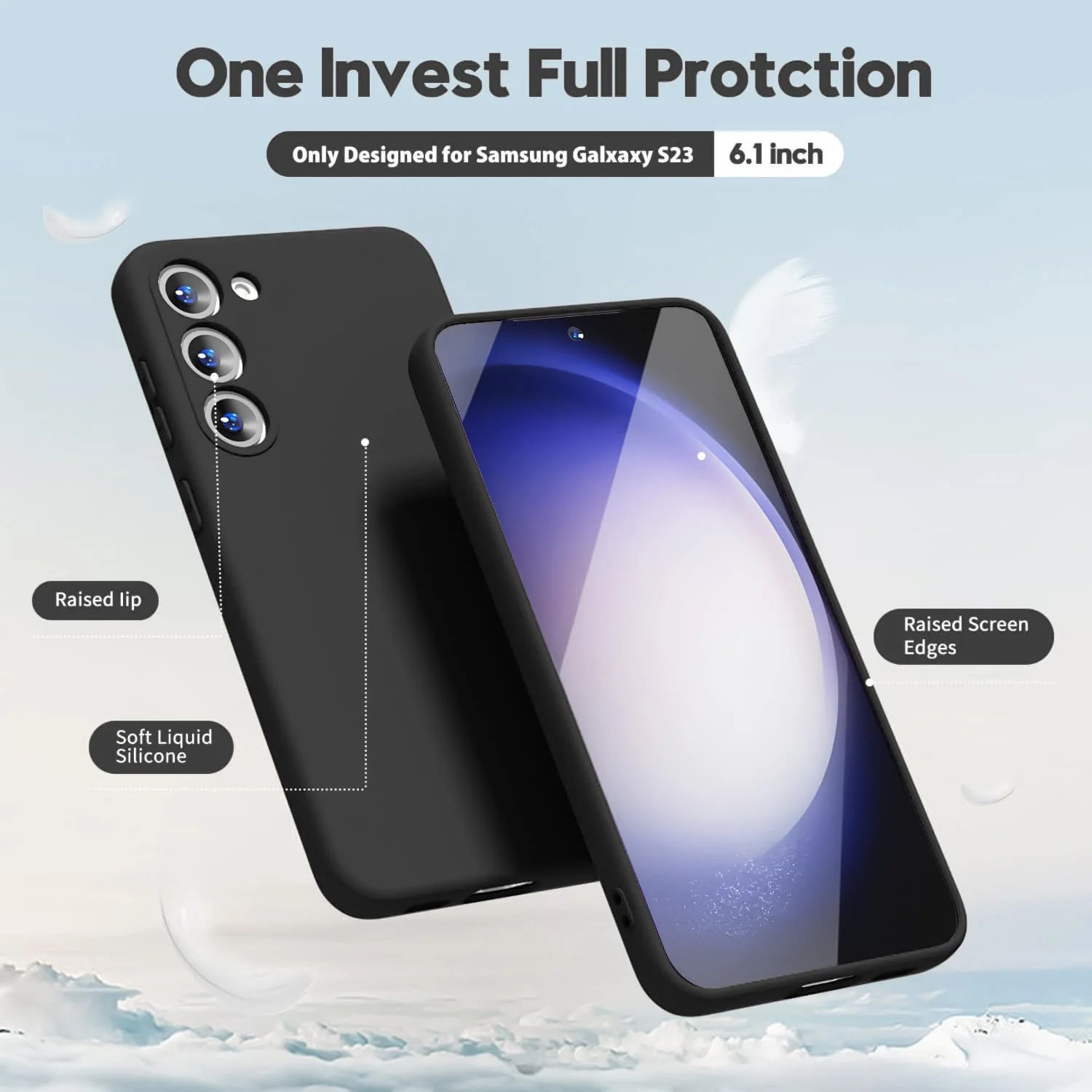 DL3 Mobilak Liquid Silicone Case for Samsung Galaxy Note 10, Shock-absorbing protection, Scratch-resistant surface, Soft microfiber lining - Black