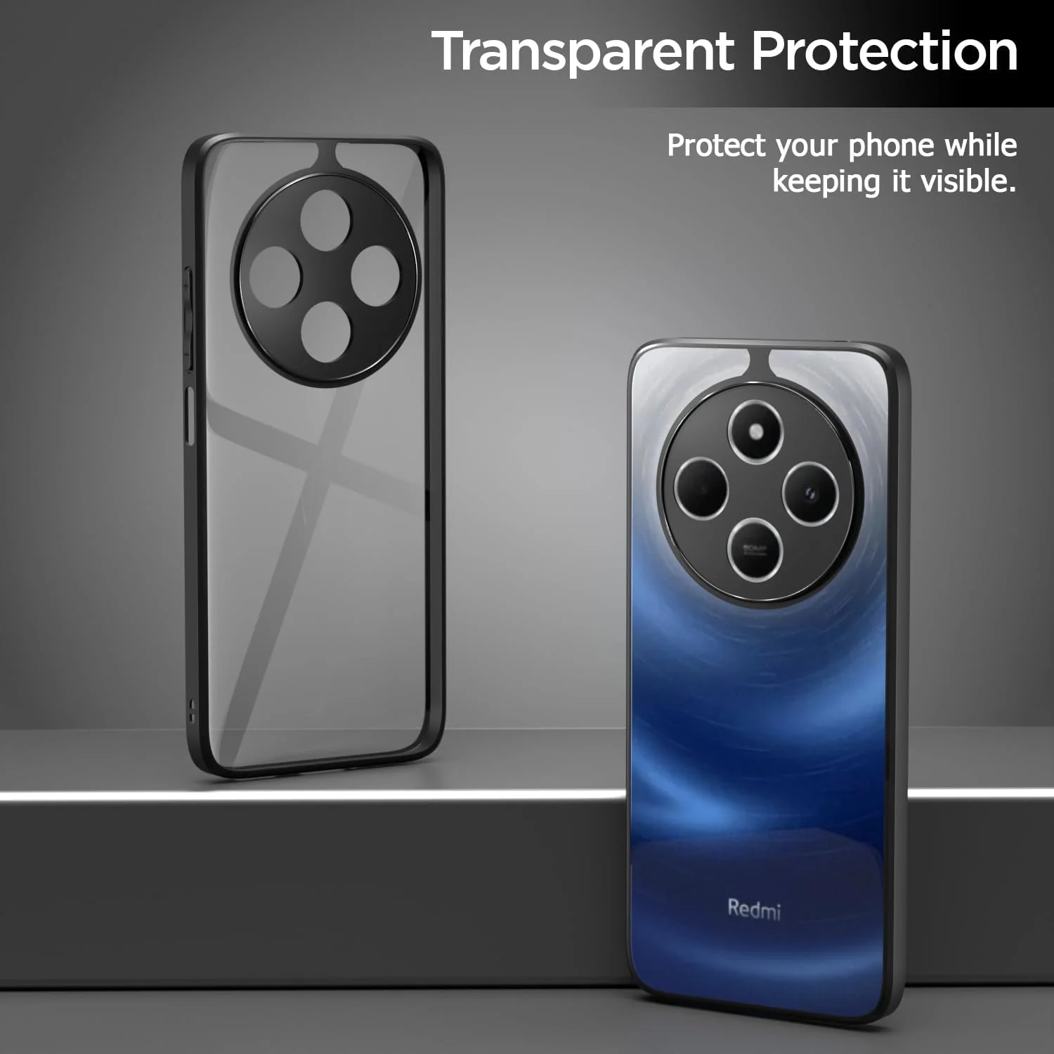 DL3 Mobilak Clear TPU Case for Xiaomi Redmi 14C 4G / Poco C75, Camera protection, Shock-absorbing protection, Scratch-resistant surface - Black