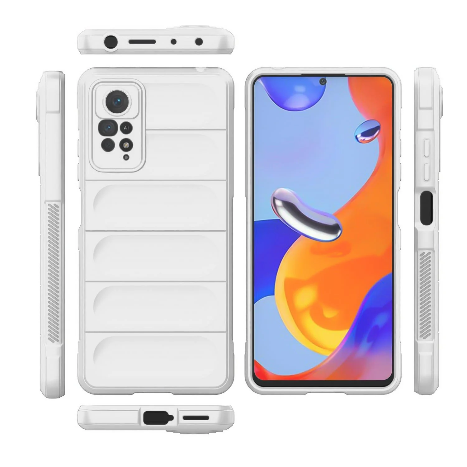 DL3 Mobilak Flexible Silicone and TPU Protective Case with Camera Protection for Xiaomi Redmi Note 11 4G / Note 11S - White