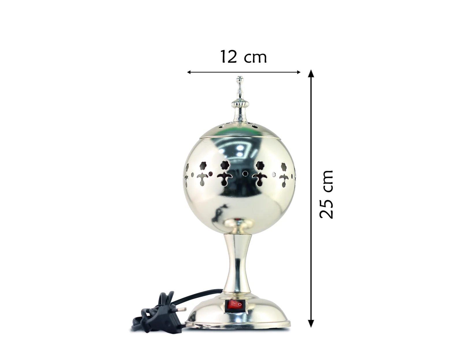 Mobigon Arabian Electric Incense Burners metal Vintage Arabic Burner, Middle Eastern Incense Holder- Electric Incense Burner Bakhoor Suitable For Arabian Oud, Home, Hotel Decor - G. Silver