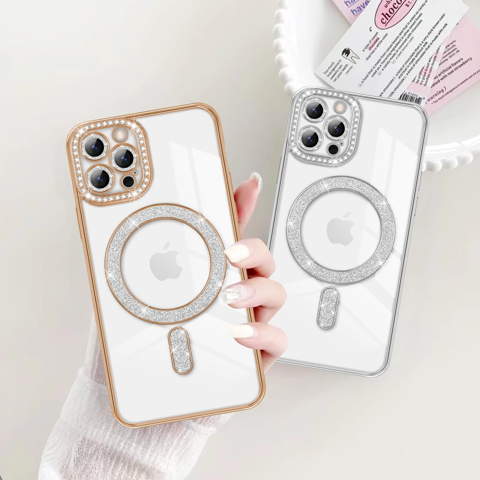 DL3 Mobilak MagSafe-Compatible Magnetic Case for iPhone 11 Pro with Camera Protection and Magnetic Car-Mount Support - Gold