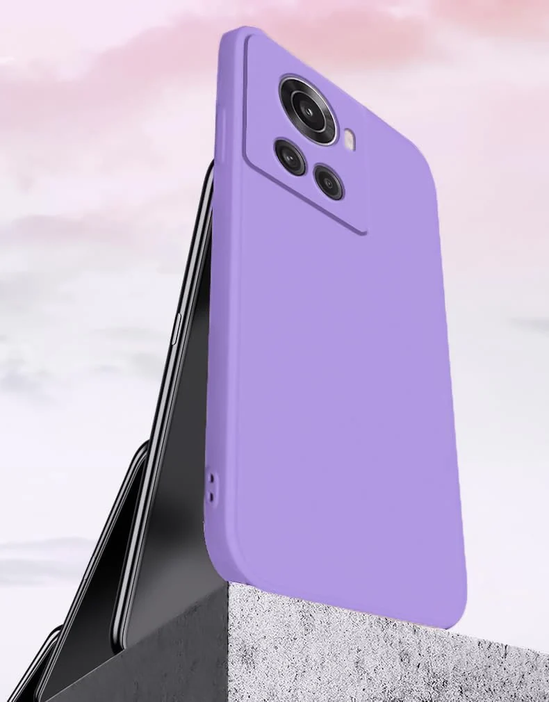 DL3 Mobilak OnePlus 10R Case, Soft Flexible Silicone Gel Rubber Bumper Cover, Full Body Shockproof Protective Phone Case - Lavender