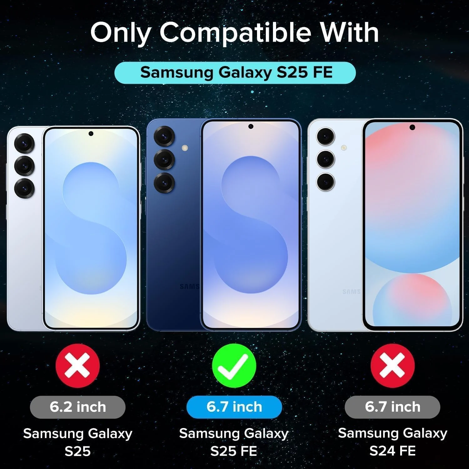 DL3 MOBILAK Soft TPU Phone Case for Samsung Galaxy S25 FE, Clear