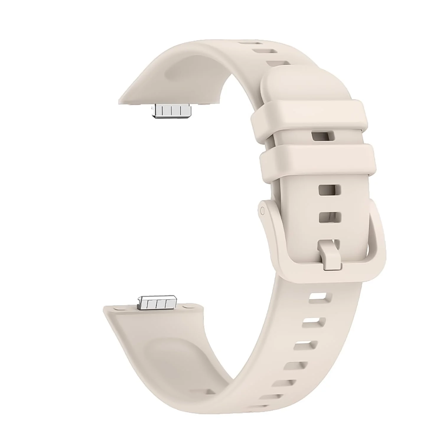 DL3 Mobilak Silicone Bracelet for Huawei Watch Fit 3/Watch Fit 4 Pro/Fit 4 Strap, Soft Silicone Sport Replacement Strap for Women/Men, Adjustable Waterproof Sports Band - Beige