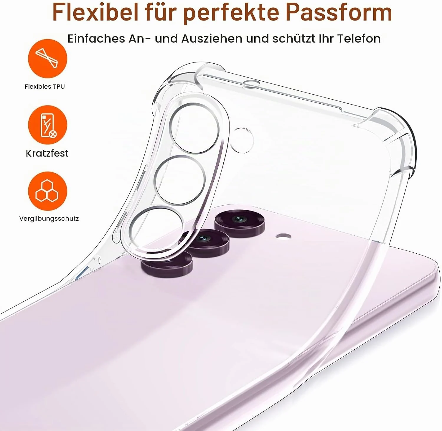 DL3 MOBILAK Clear Soft TPU Phone Case for Samsung Galaxy S23 5G - Clear