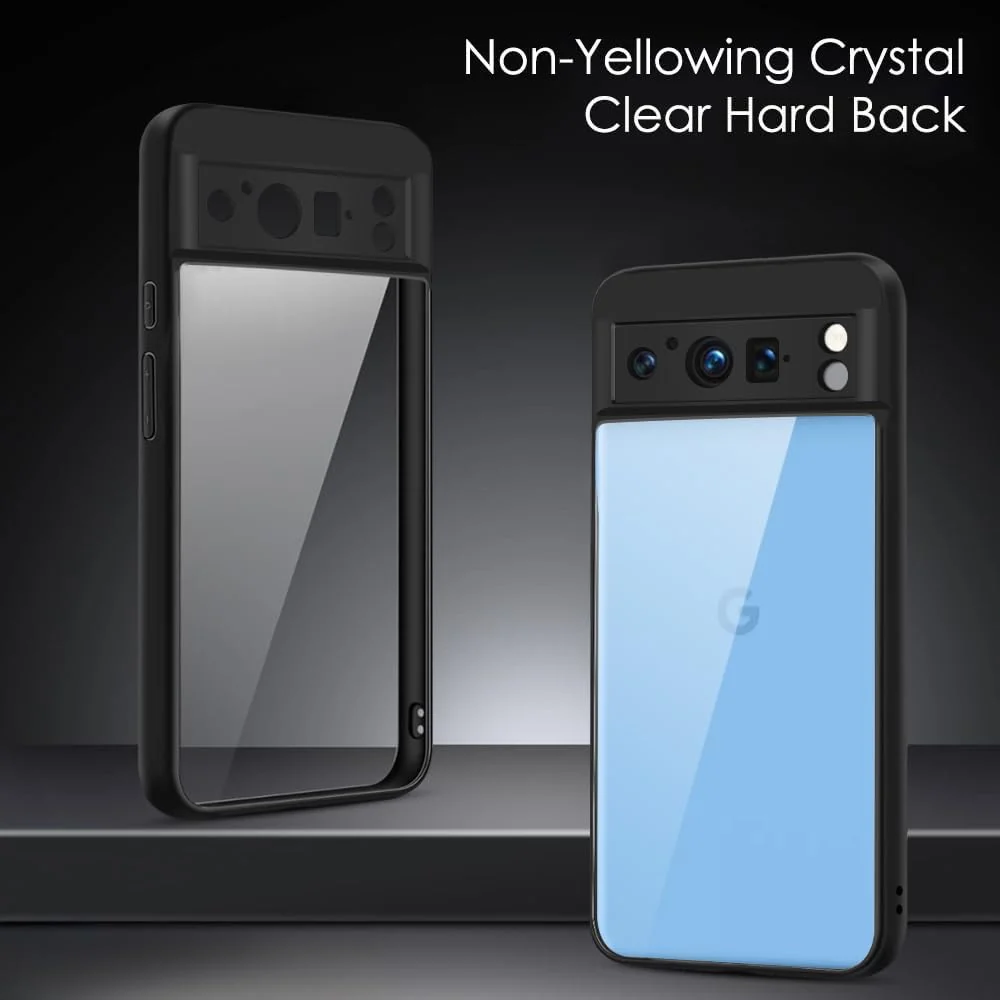 DL3 Mobilak Clear PC and TPU Protective Case for Google Pixel 9 with Camera Protection and Military-Grade Protection - Black