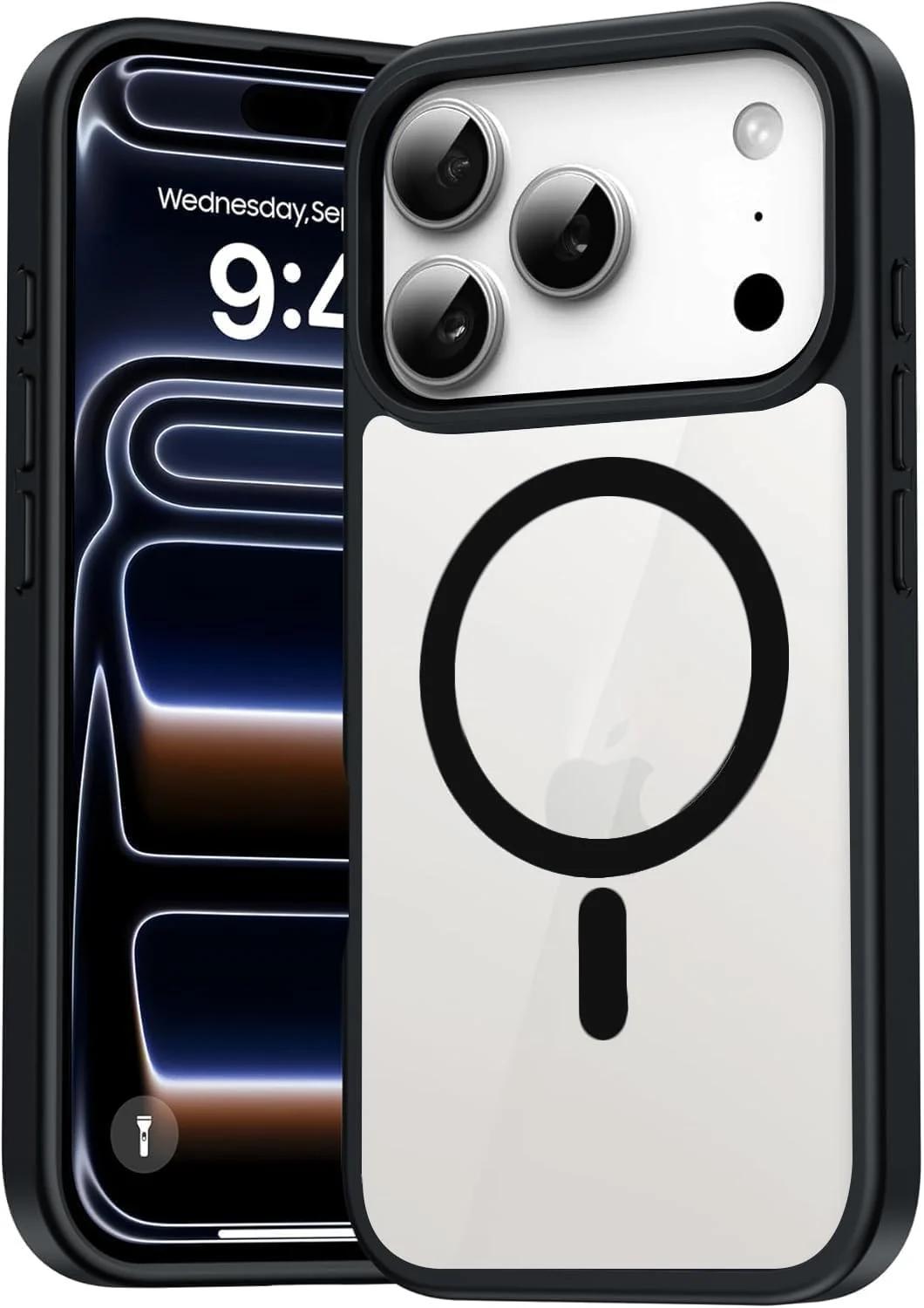 DL3 Mobilak Translucent Matte Case for iPhone 17 Pro Max 6.9-Inch Compatible with, Compatible with MagSafe accessories, Shock-absorbing protection, Scratch-resistant surface - Black
