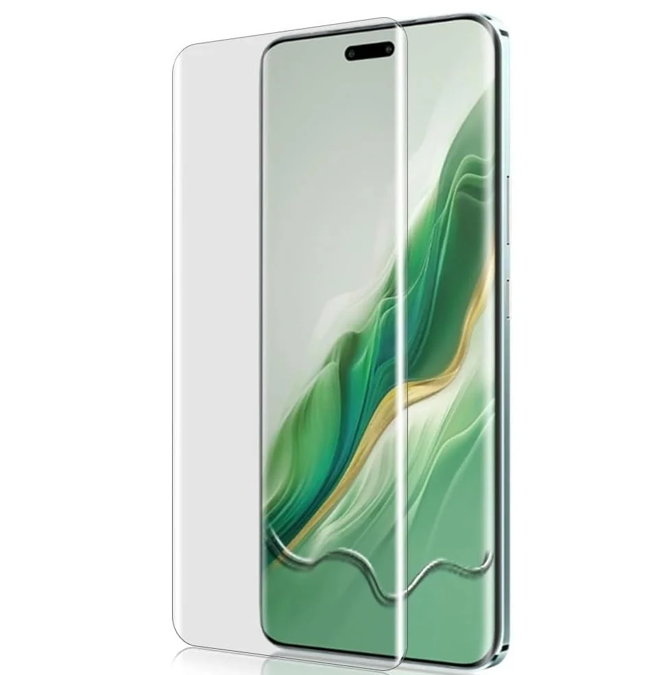 DL3 Mobilak Full Glass Screen Protector For Honor Magic 6 Pro UV Tempered Glass Full Glue Cover Screen Protector For Fingerprint Unlock Screen Glass Film - Clear