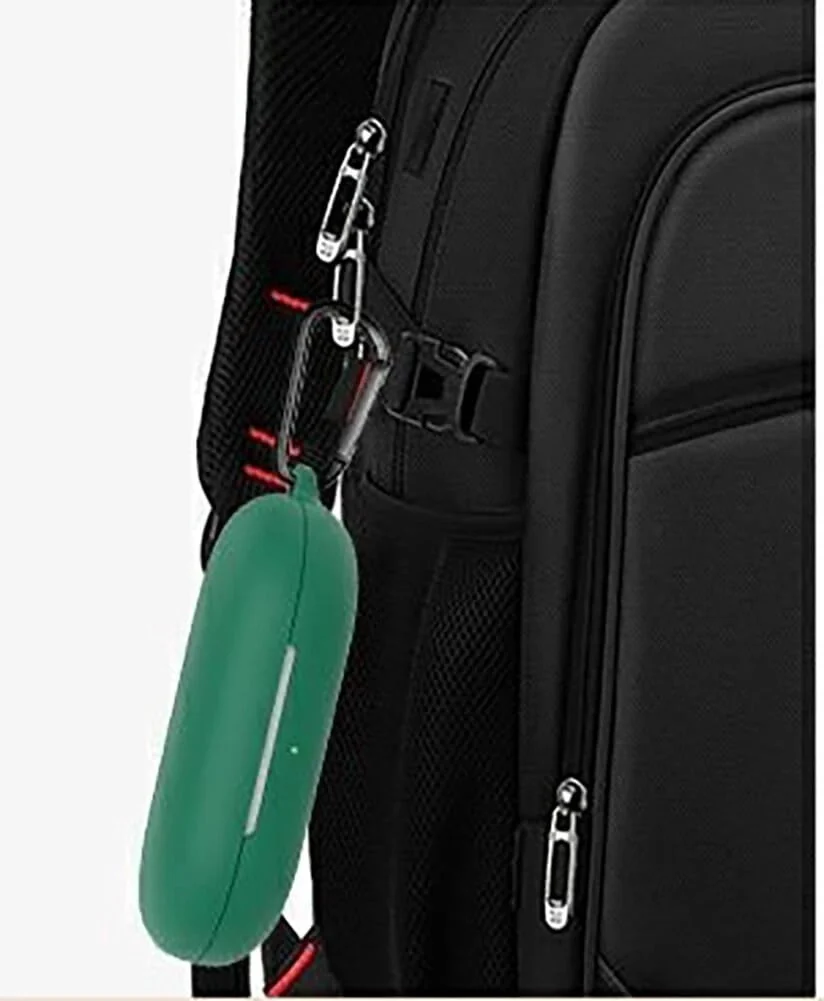DL3 Mobilak Compatible with Anker SoundCore V20i Case Cover, Soft Silicone Shockproof Protective Case Wireless Earbuds with Carabiner, Front LED Visible - Green