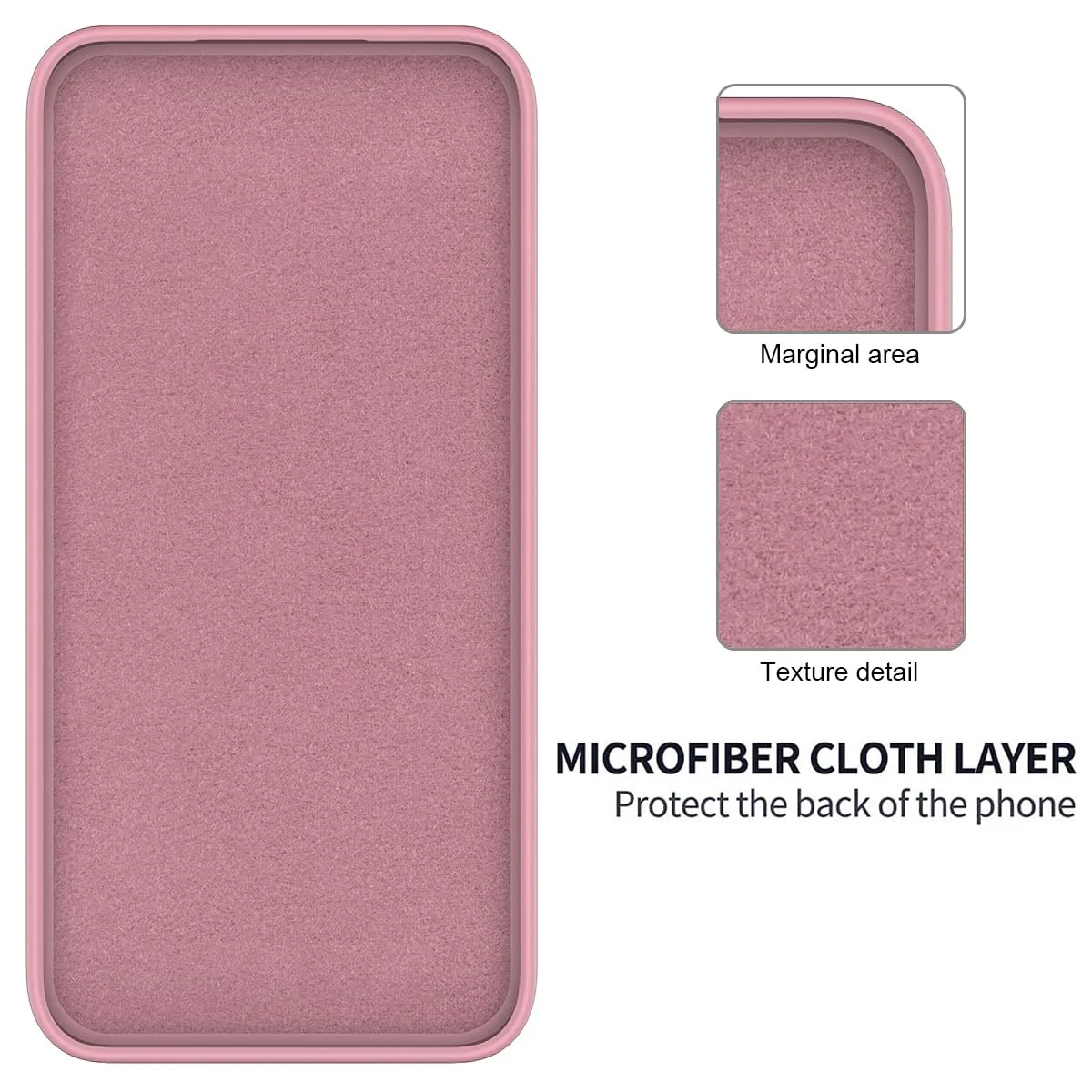 DL3 Mobilak Soft Silicone Protective Case for Xiaomi Redmi 13C with Microfiber Lining and Shockproof Design - Pink