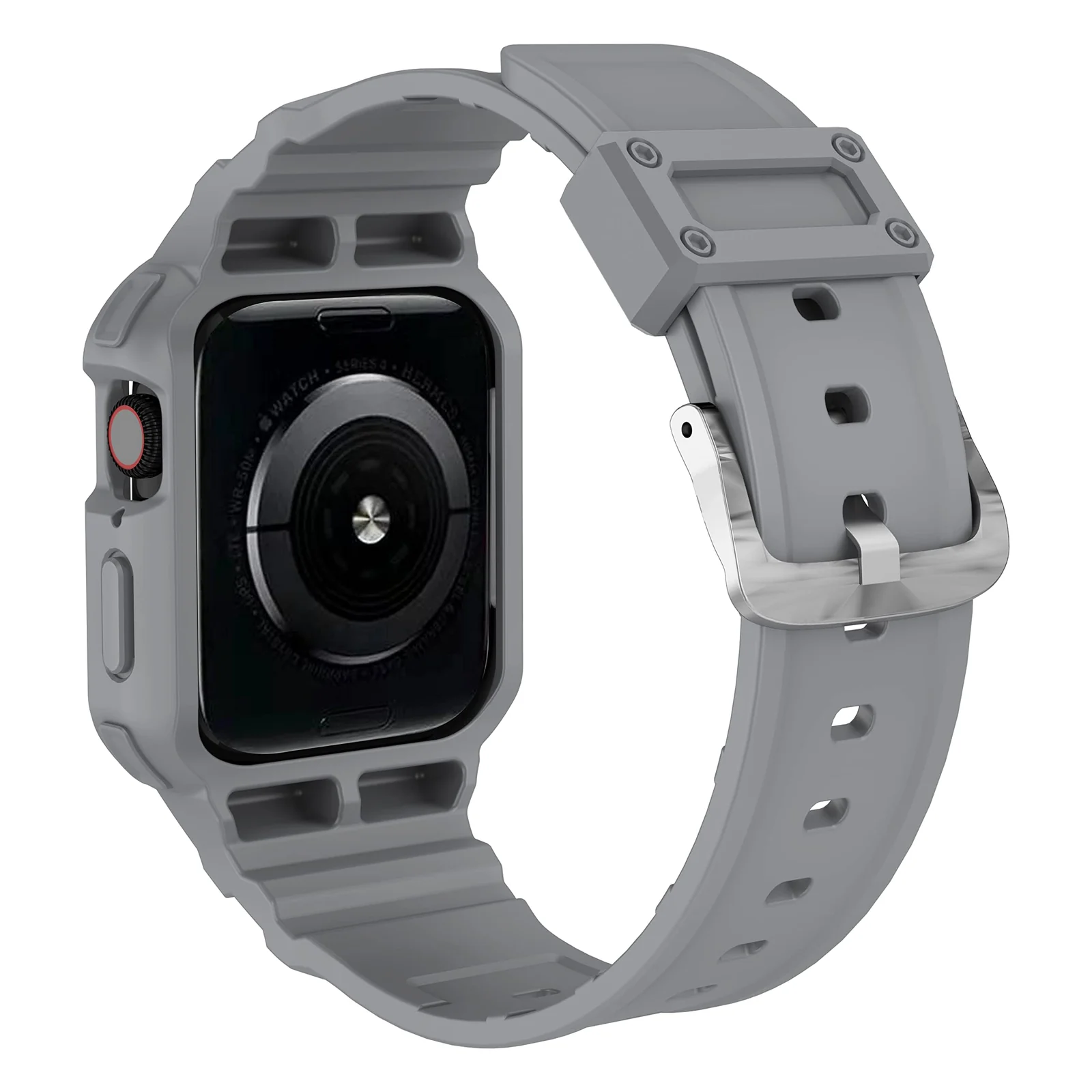 DL3 Mobilak Compatible With Apple Watch Band Ultra 2/1 49mm with Bumper Case, Rugged Men Bands for iWatch Ultra 2 / Ultra 49 mm, Sport Military Protector Drop-proof Shockproof - Gray