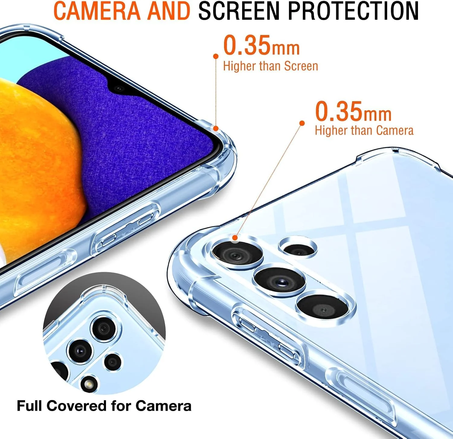 DL3 MOBILAK Clear Soft TPU Phone Case for Samsung Galaxy A13 5G and A04s - Clear