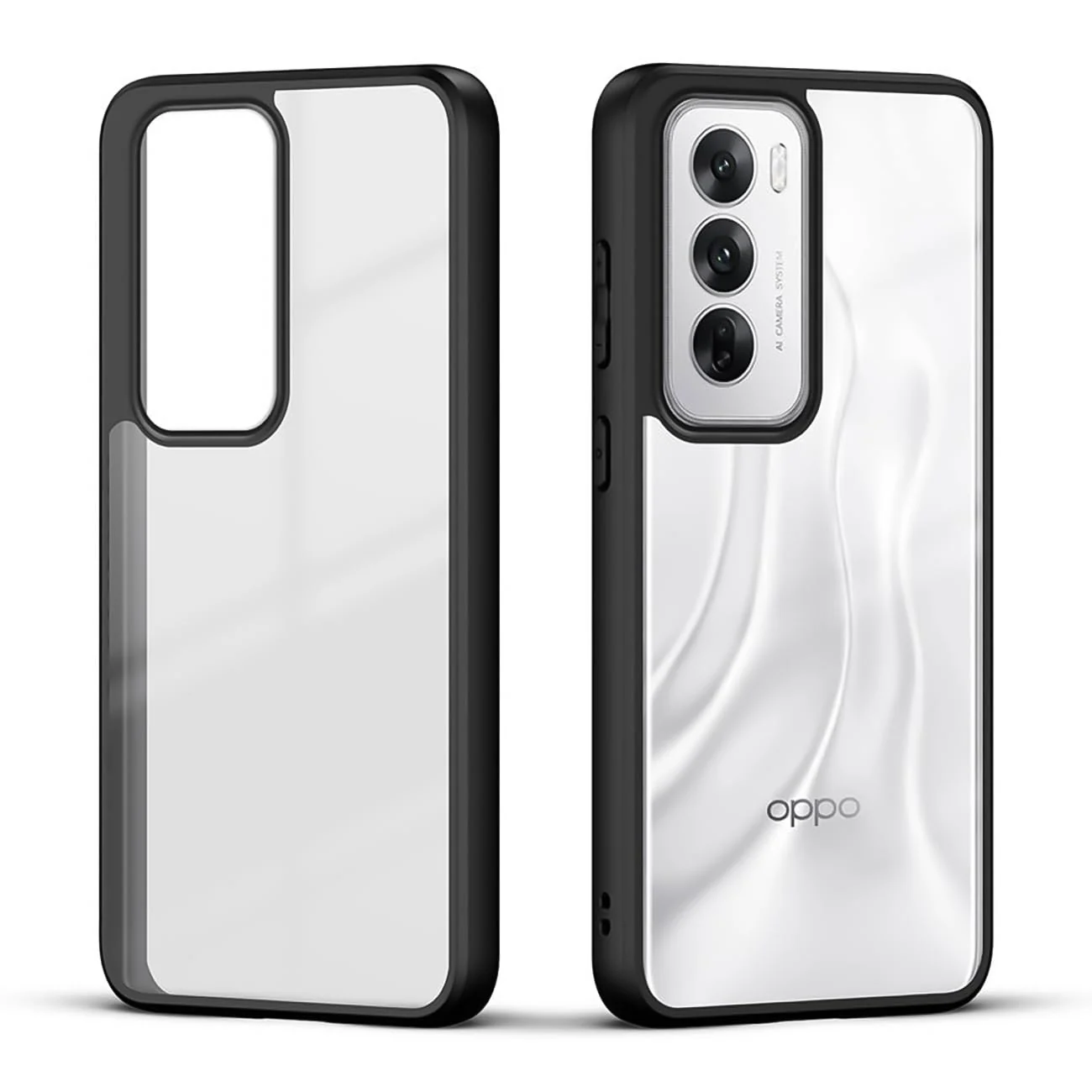 DL3 Mobilak Clear Protective Case for OPPO Reno 12 5G - Black
