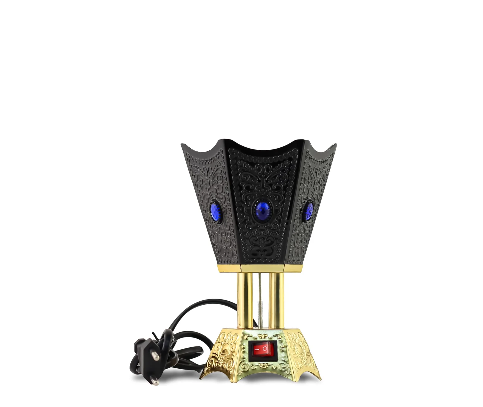 Mobigon Arabian Electric Incense Burners metal Vintage Arabic Burner, Middle Eastern Incense Holder- Electric Incense Burner Bakhoor Suitable For Arabian Oud, Home, Hotel Decor - A. Black&Gold