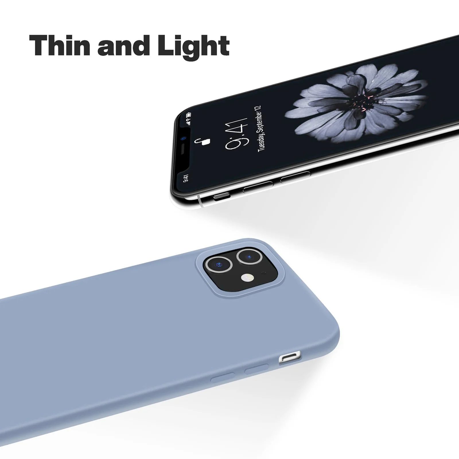 DL3 Mobilak Liquid Silicone Protective Case for iPhone 11 (6.1 Inch) with Camera Protection and Microfiber Lining - A Lavender Blue