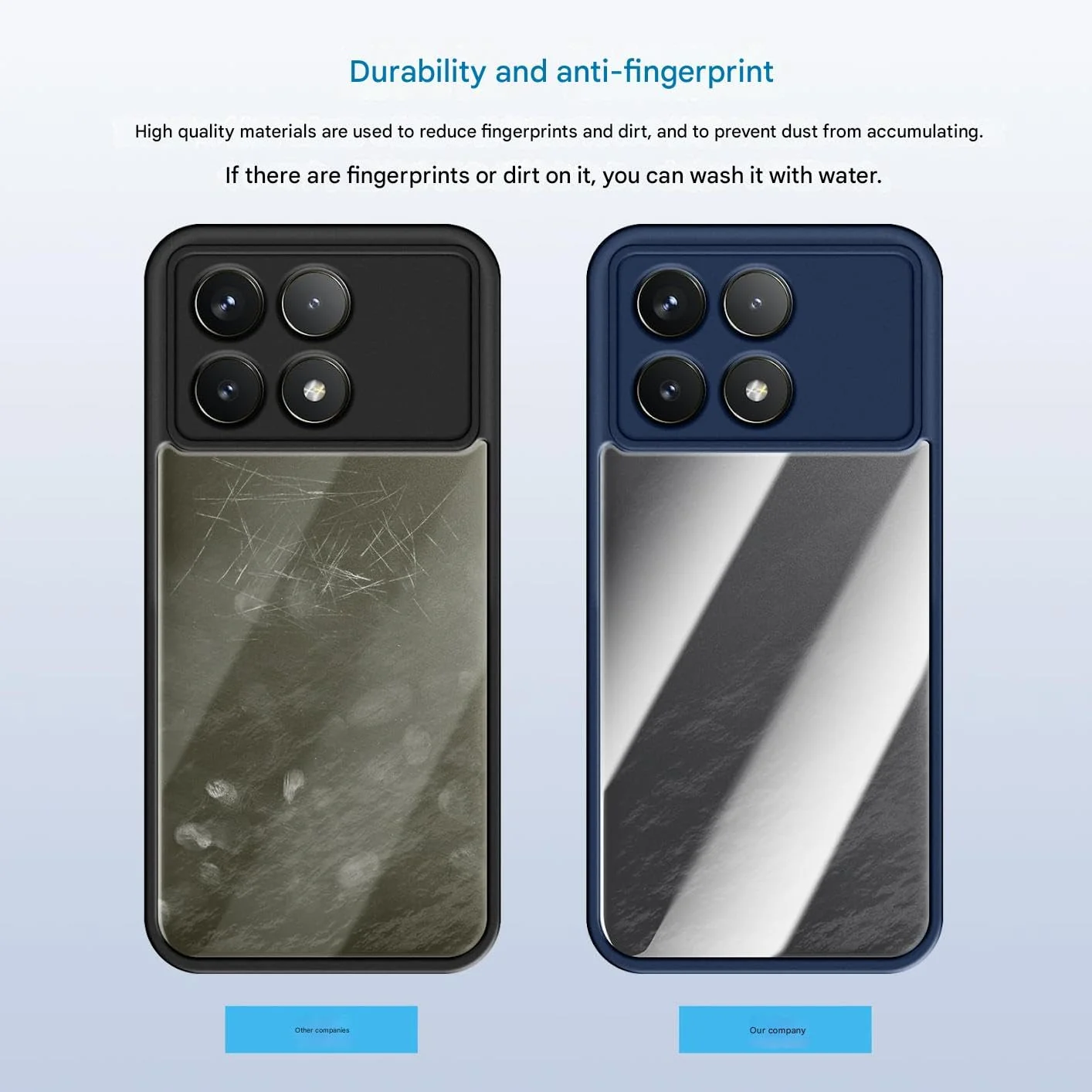 DL3 Mobilak Clear PC and TPU Protective Case for Xiaomi Poco F6 Pro 5G with Camera Protection and Military-Grade Protection - Blue