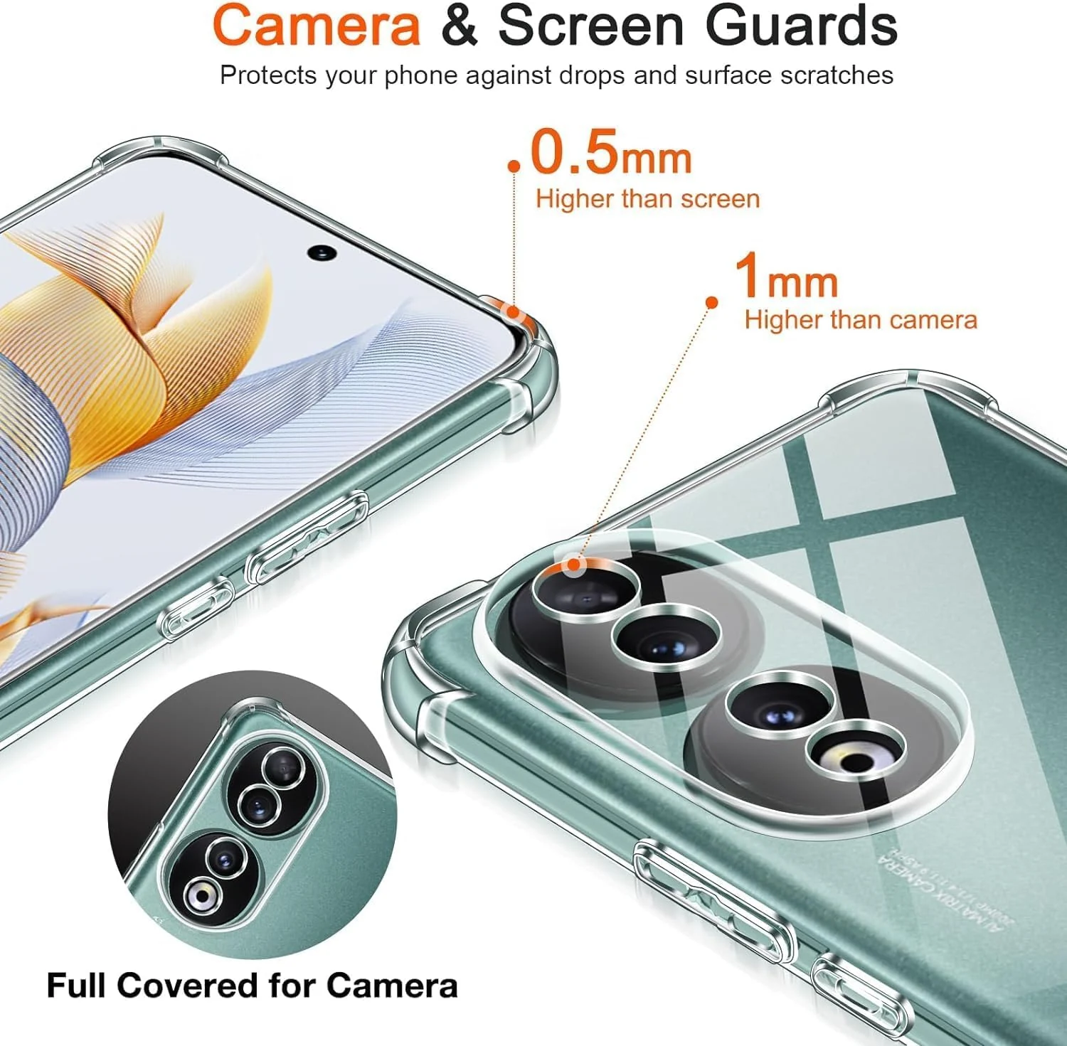 DL3 Mobilak Clear TPU Protective Case for Honor 90 with Camera Protection and Shockproof Design - Clear