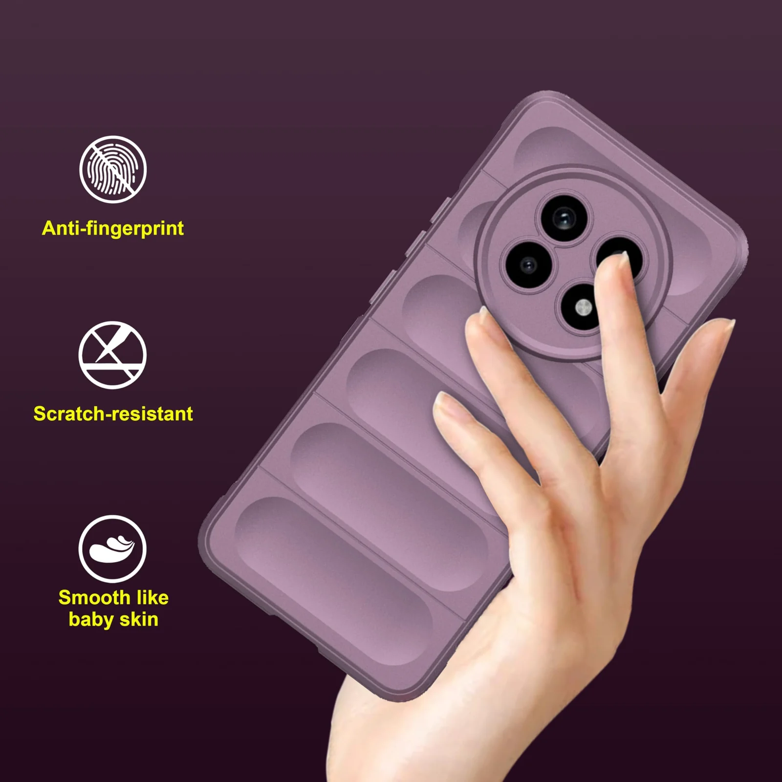 DL3 Mobilak Flexible Silicone and TPU Protective Case with Camera Protection for realme 13 Pro / realme 13 Pro Plus 5G - Purple