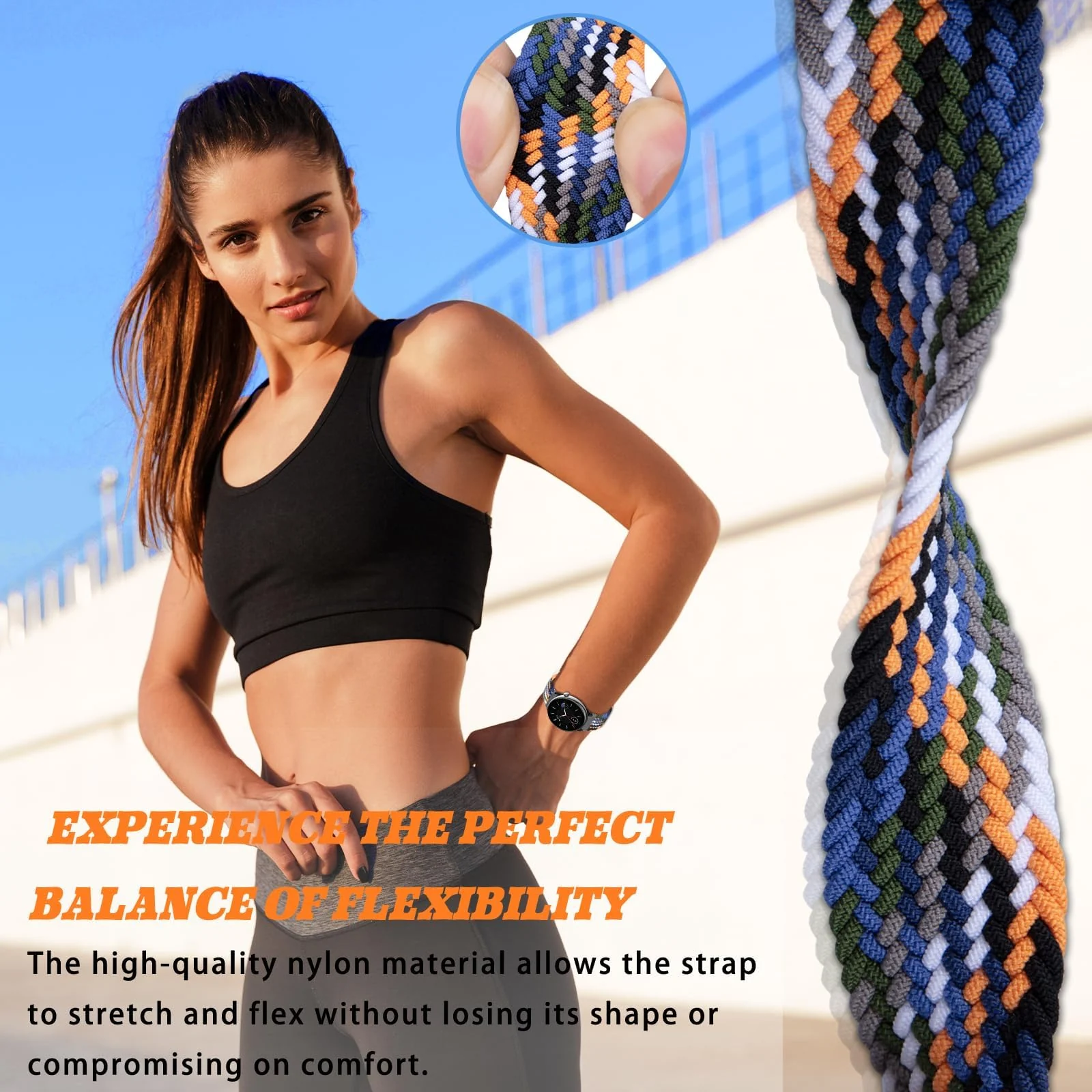 DL3 Mobilak Sport Solo Loop Compatible with Apple Watch Band 42mm 44mm 45mm 46mm 49mm for Women Men, Magnetic Strap Stretchy Braided Wristband for iWatch Series 11 10 9 8 7 6 5 4 3 Ultra 3 2 1 SE SE2 - Black Red
