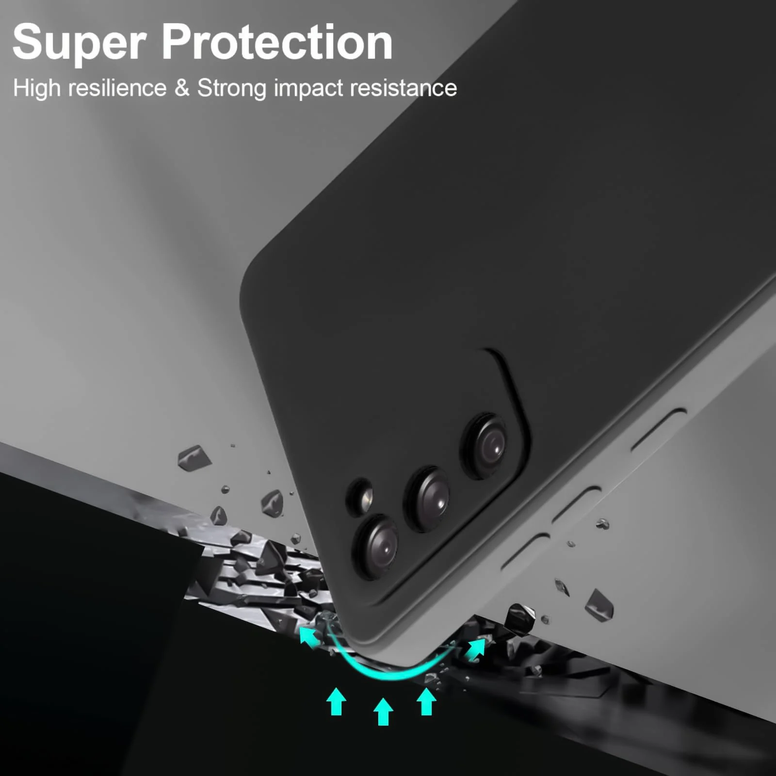DL3 Mobilak Liquid Silicone Case for Samsung Galaxy S20 FE, Not compatible with MagSafe, Supports wireless charging, Camera protection - Black