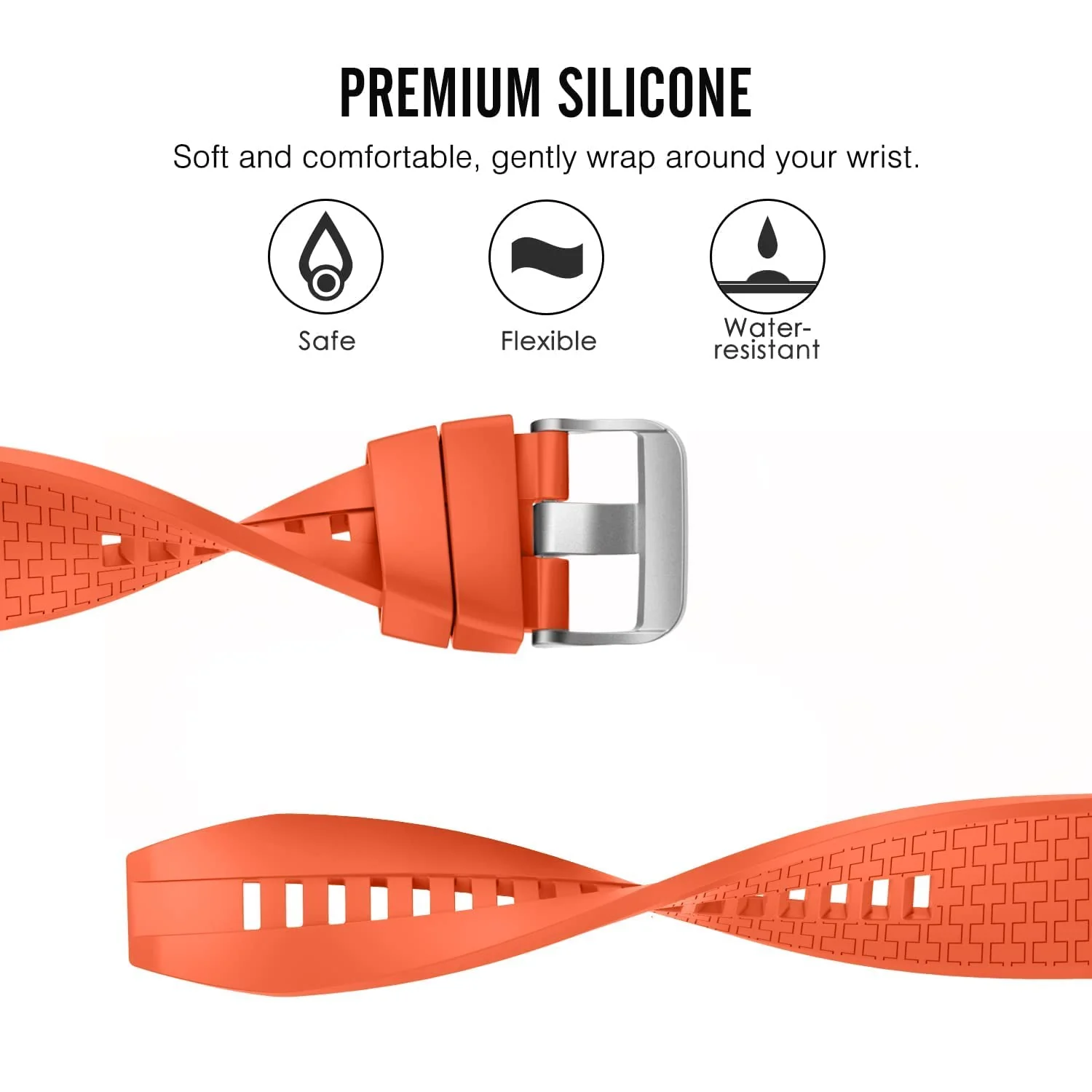 DL3 Mobilak Strap Silicone Band 22MM For Samsung galaxy watch 3 45mm /watch 46mm/Gear S3/Huawei watch GT3 46MM/GT2E/GT 46mm/GT2 Pro/GT2 46MM/honor Magic Watch2 46mm/Amazfit GTR4/GTR3/2/2e - Orange