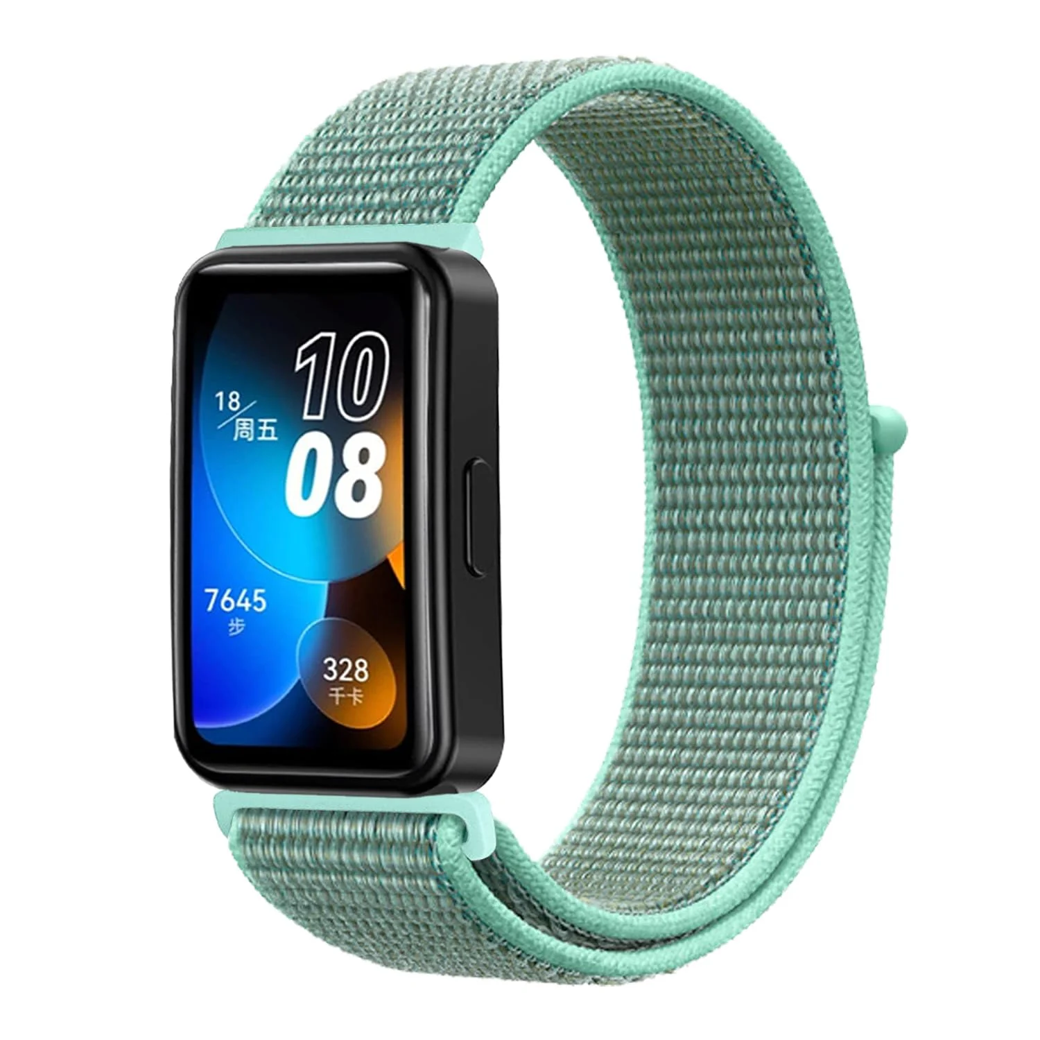 DL3 Mobilak Nylon Strap for Huawei Band 9 | Huawei Band 8 Watch Band, Men and Women Breathable Elastic Bracelet, Adjustable Straps Replacement Band Sport Watchband - Marine Green