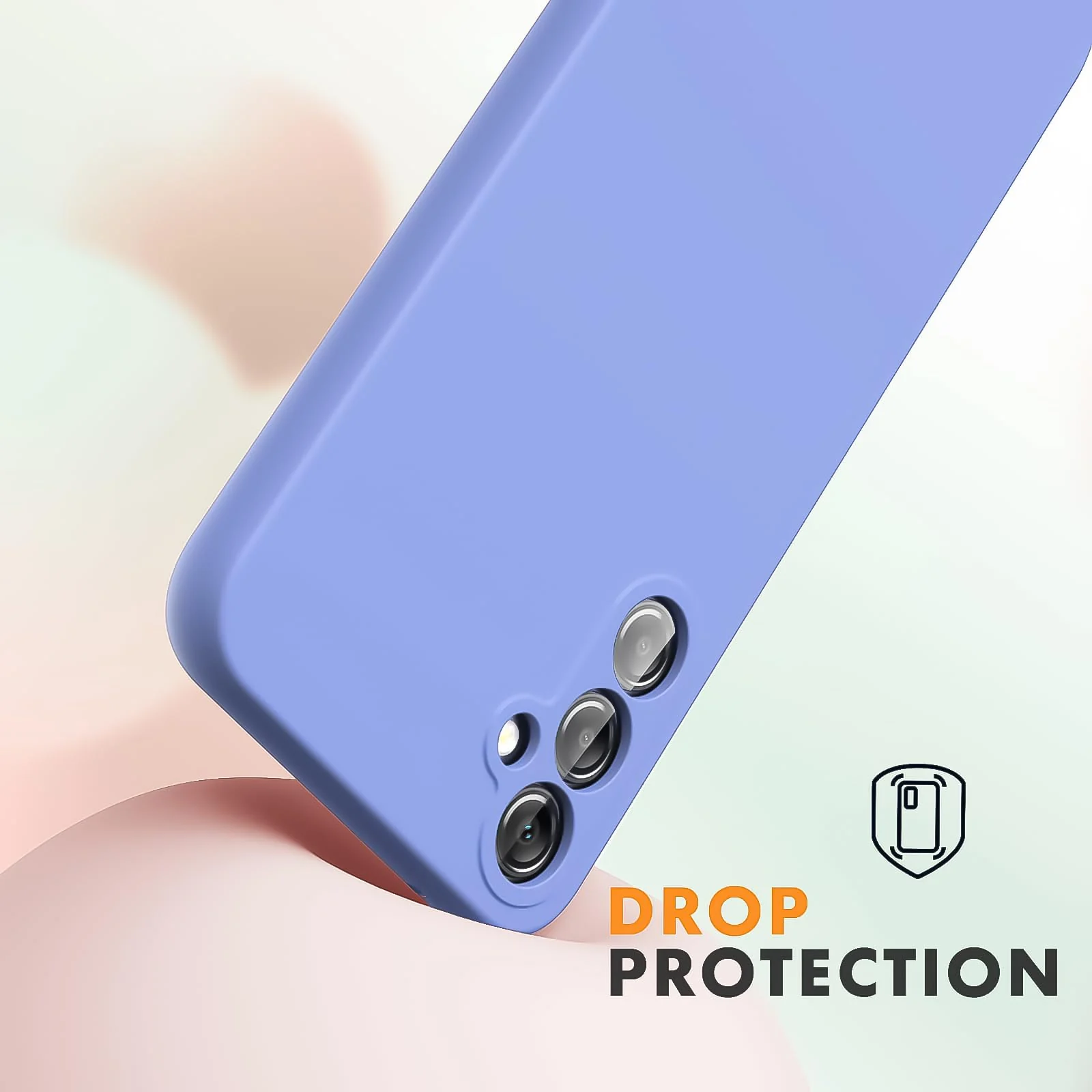 DL3 Mobilak Soft Silicone Protective Case for Samsung Galaxy A24 4G with Microfiber Lining and Shockproof Design - Baby Blue