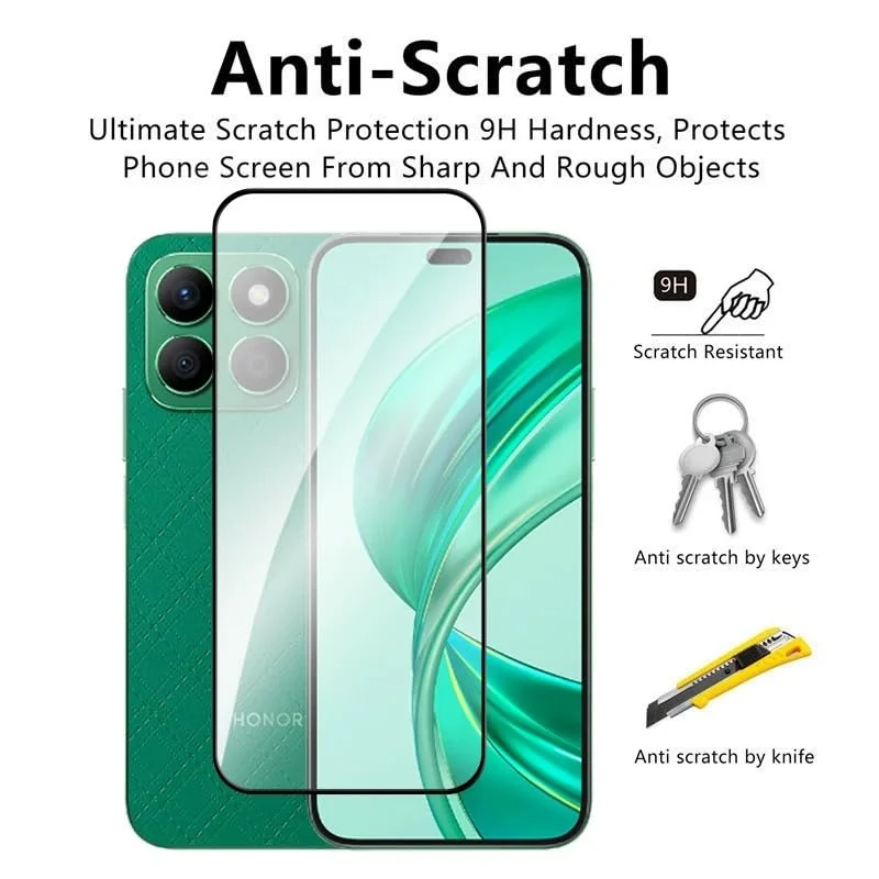 DL3 Mobilak 5D Full Glass Screen Protector For Honor X8B 5D. Black Frame - Clear