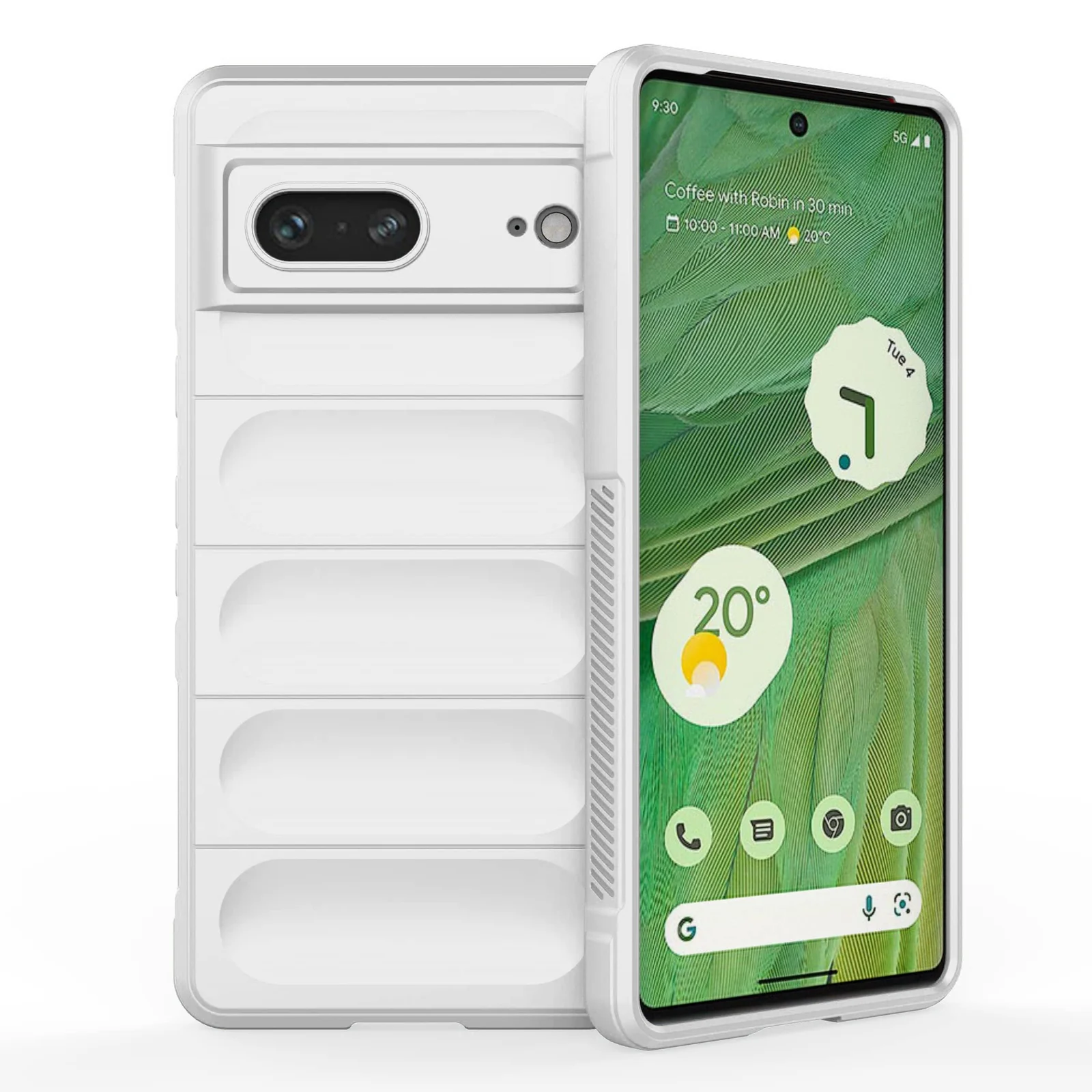DL3 Mobilak Flexible Silicone and TPU Protective Case with Camera Protection for Google Pixel 7 - White