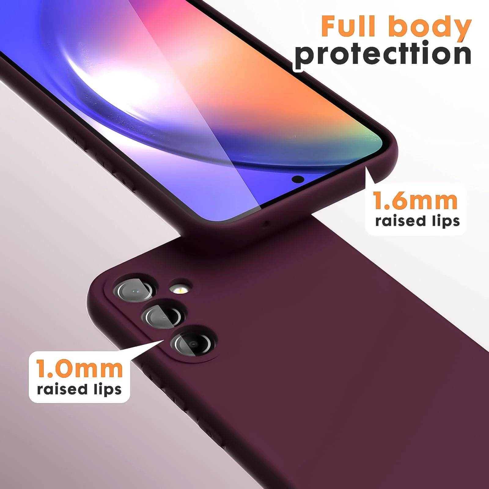 DL3 Mobilak Soft Silicone Protective Case for Samsung Galaxy S21 FE 5G with Microfiber Lining and Shockproof Design - Wine Red