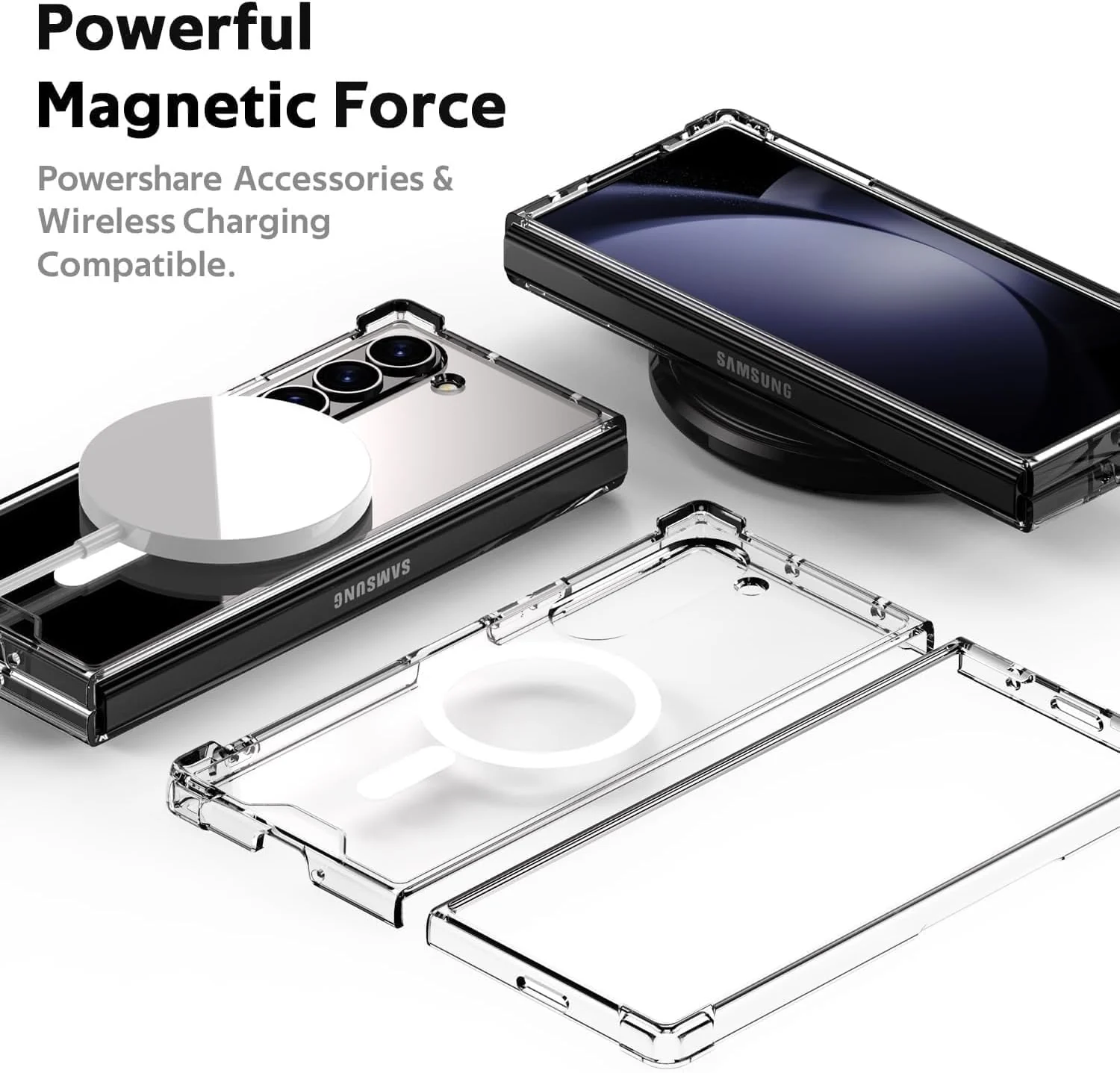 DL3 Mobilak for Samsung Galaxy Z Fold 6 Case, Compatible with MagSafe Shockproof Protection Yellowing Resistant Magnetic Phone Case for Galaxy Z Fold 6 5G (2024) - Clear