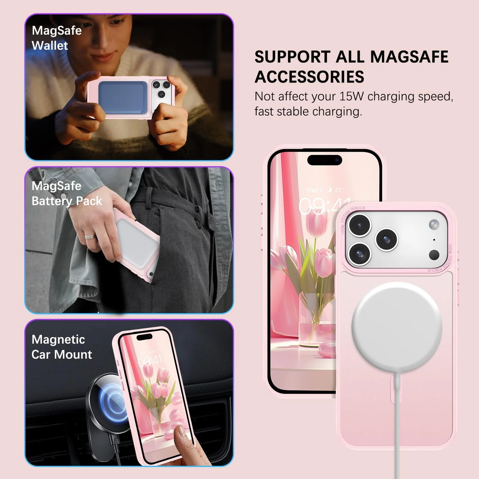 DL3 MOBILAK Protective Phone Case for Apple iPhone 18 Pro and 17 Pro - Pink