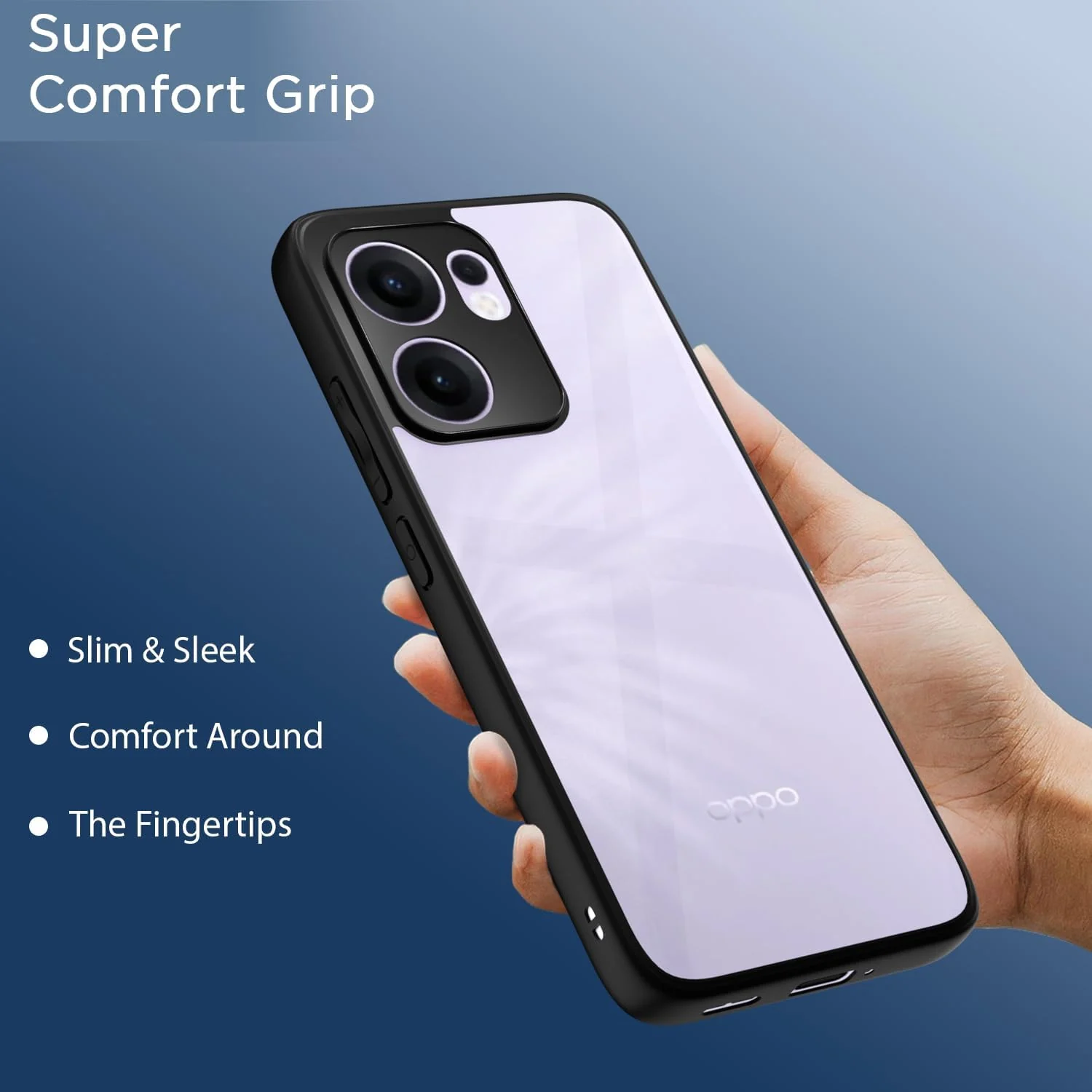 DL3 Mobilak Clear PC and TPU Protective Case for OPPO Reno13 F / Reno 13F with Camera Protection and Military-Grade Protection - Black