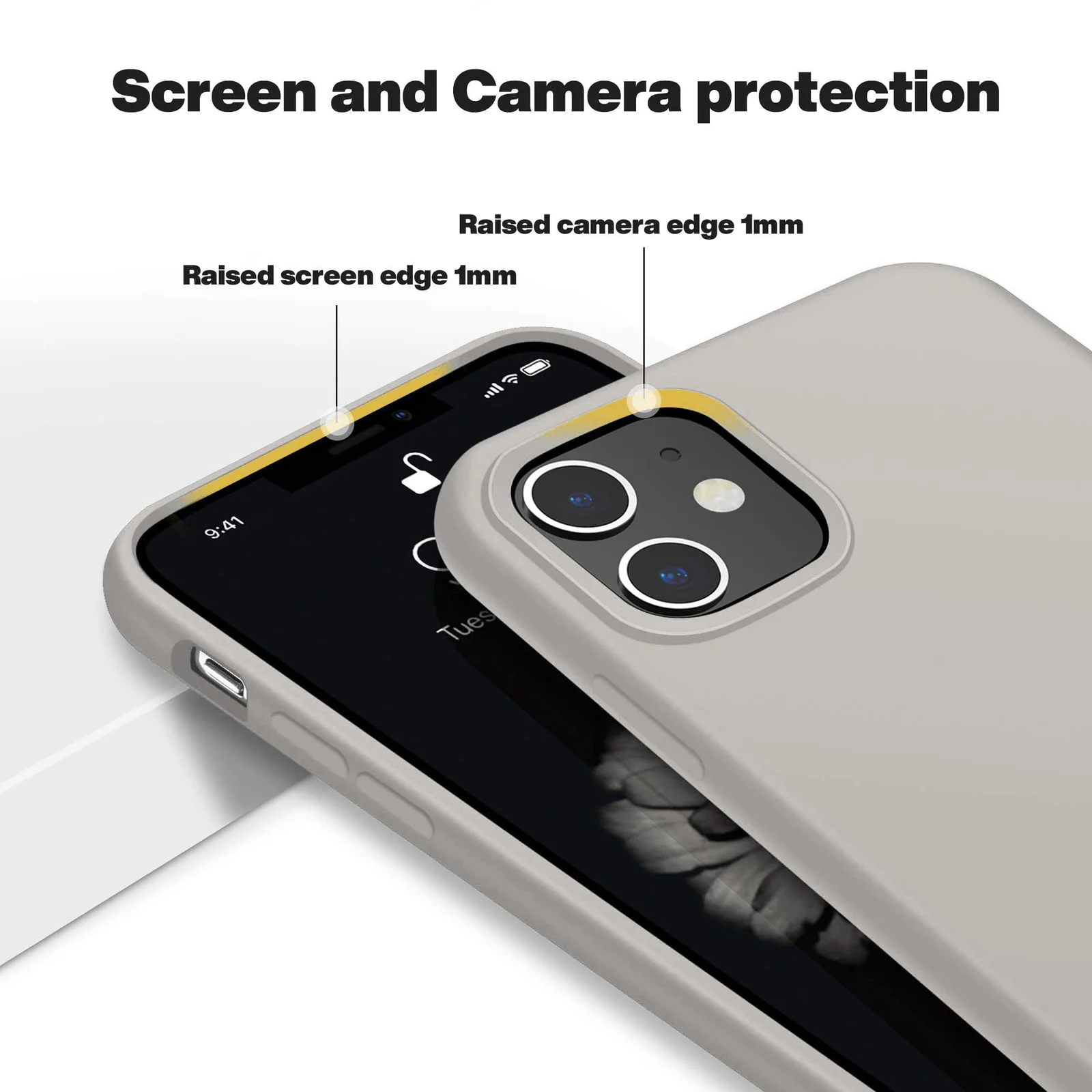 DL3 Mobilak Liquid Silicone Case for iPhone 11 (6.1 Inch), Shock-absorbing protection, Scratch-resistant surface, Soft microfiber lining - Off White 2