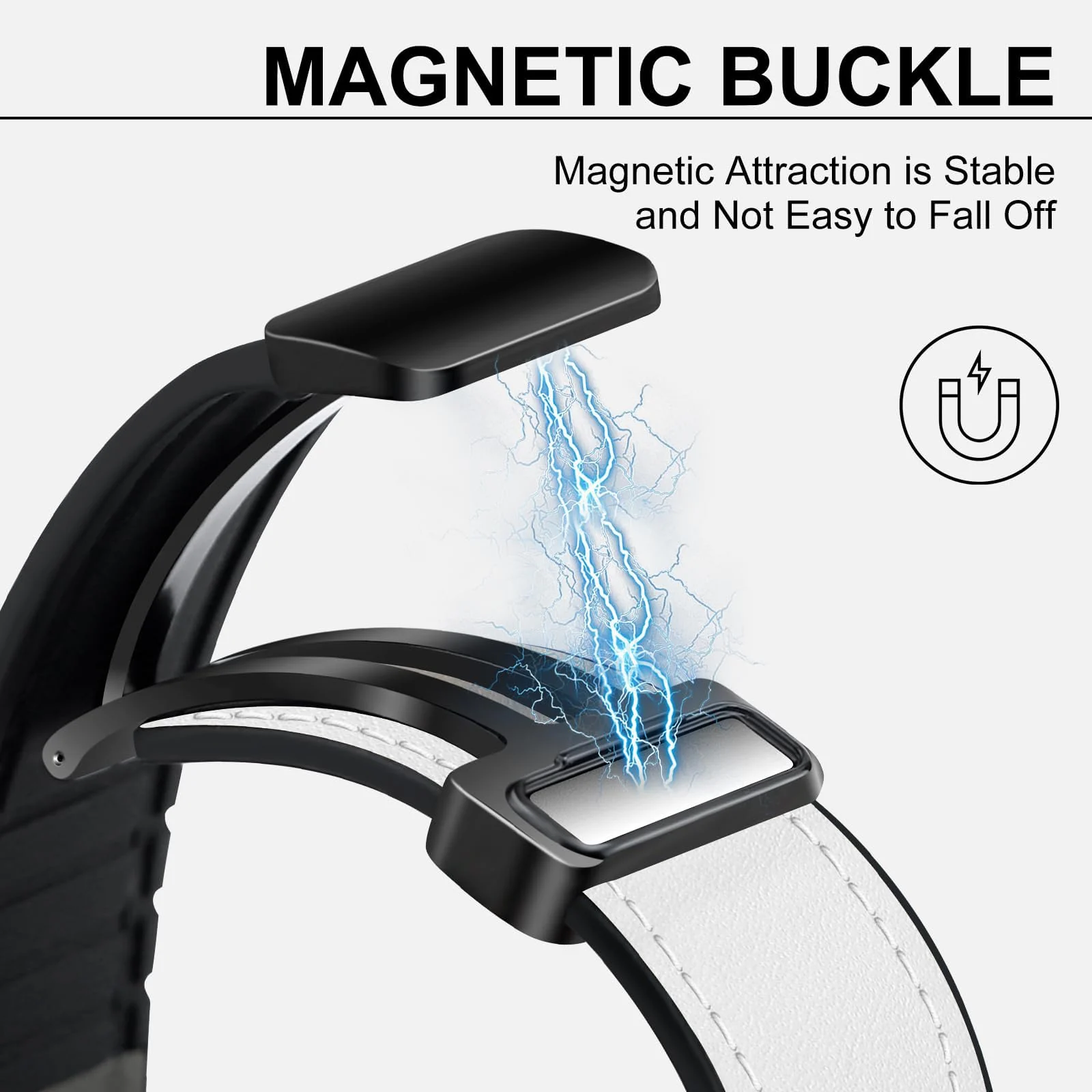 DL3 Mobilak Leather Bands Compatible with Apple Watch Band 49mm 45mm 44mm 42mm, Leather Magnetic Buckle Design Strap For iWatch Ultra Ultra 2 SE Series 9 8 7 6 5 4 3 2 1 Wristband For Men Women - Black