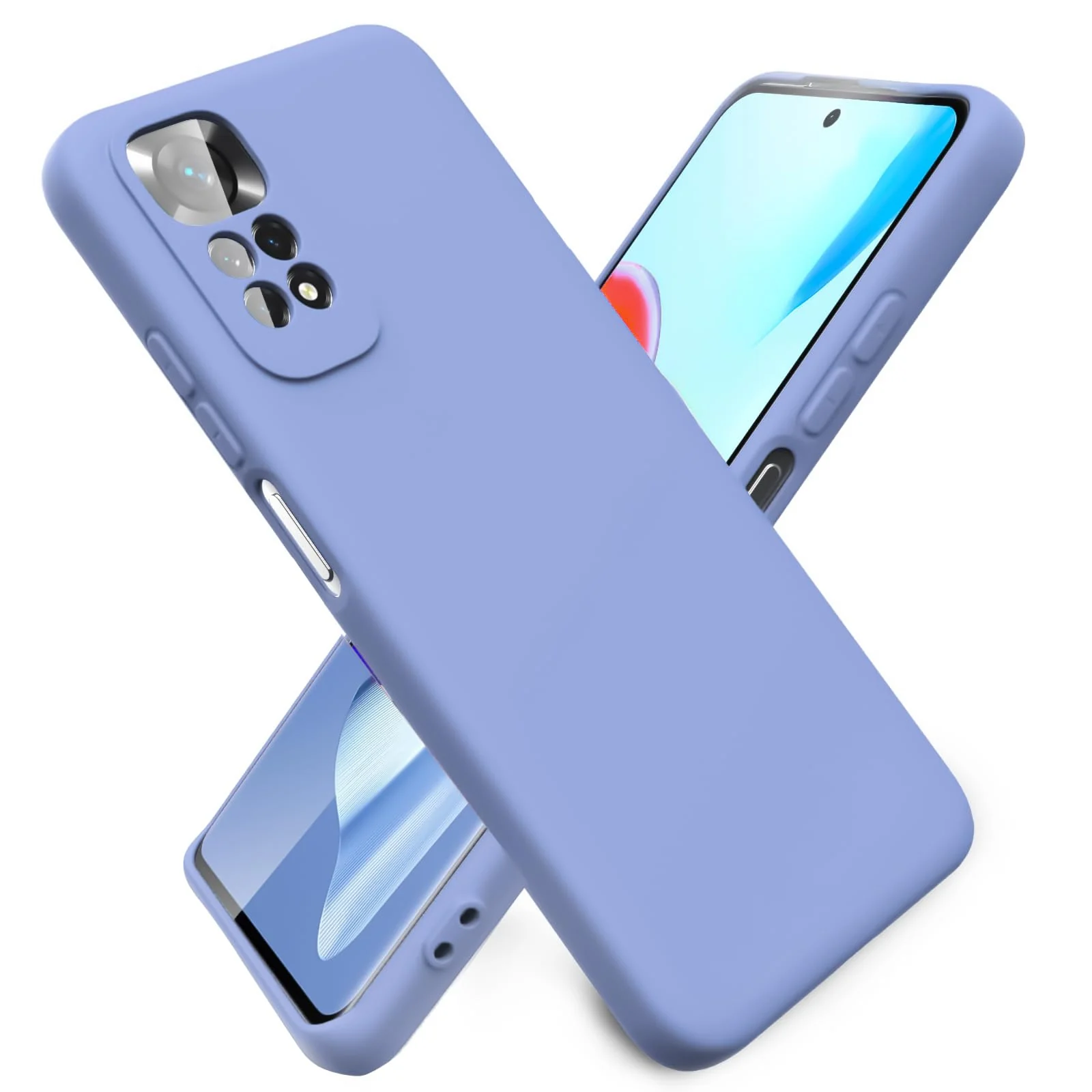DL3 Mobilak Liquid Silicone Protective Case with Soft Microfiber Lining with Full Camera Protection for Xiaomi Redmi Note 12 Pro 4G / Redmi Note 11 Pro 4G&5G - Baby Blue