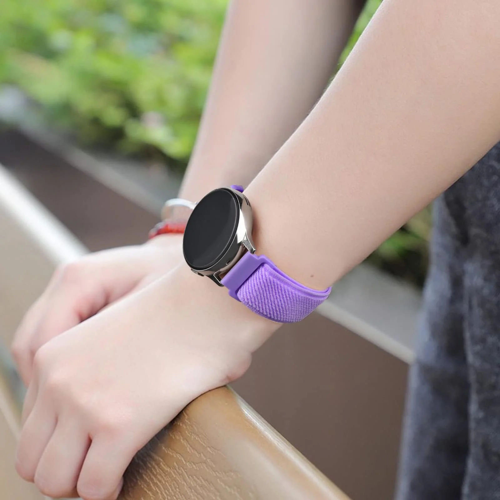 DL3 Mobilak Strap Nylon Loop 22MM Band For Xiaomi Redmi Watch 5 Active/5 Lite/Samsung Galaxy Watch 3 45mm/Watch 46mm/Gear S3/For Huawei watch GT5 GT4 GT3 GT2 GT 46MM/GT2E/GT2 Pro/GT 3 Pro/GT5 Pro - Light Purple