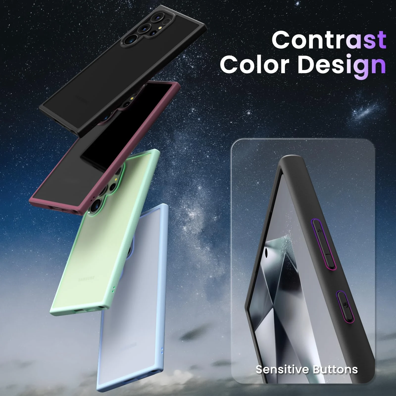 DL3 Mobilak PC and TPU Protective Case for Samsung Galaxy S24 Ultra with Camera Protection and Military-Grade Protection - Titanium Grey
