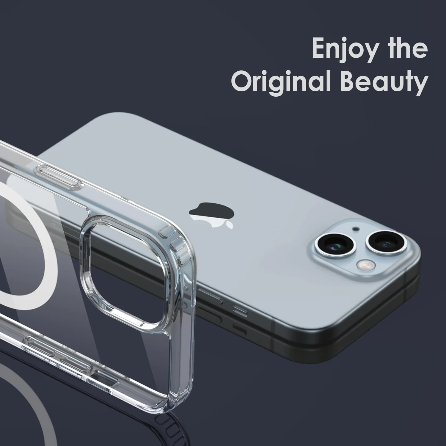 DL3 MOBILAK for iPhone 15 Case Clear [Compatible with MagSafe] Slim Magnetic Clear Bumper Case for Enhanced Protection and Style