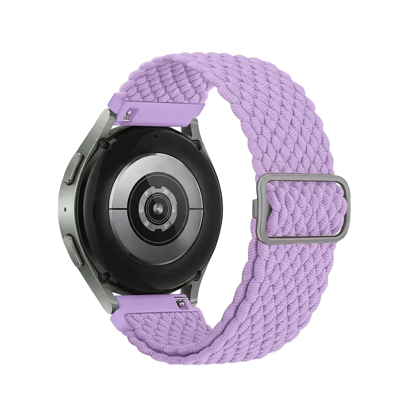 DL3 Mobilak 18mm Stretchy Nylon Solo Loop Strap For Watch GT6 41mm/GT5 Pro 42mm/GT5 41mm/GT4 41mm/Huawei Watch 5 42mm for Women Men, Sport Breathable Braided Wristband for Garmin Venu 2S/Vivomove 3S/Vivoactive 4S - Light Purple