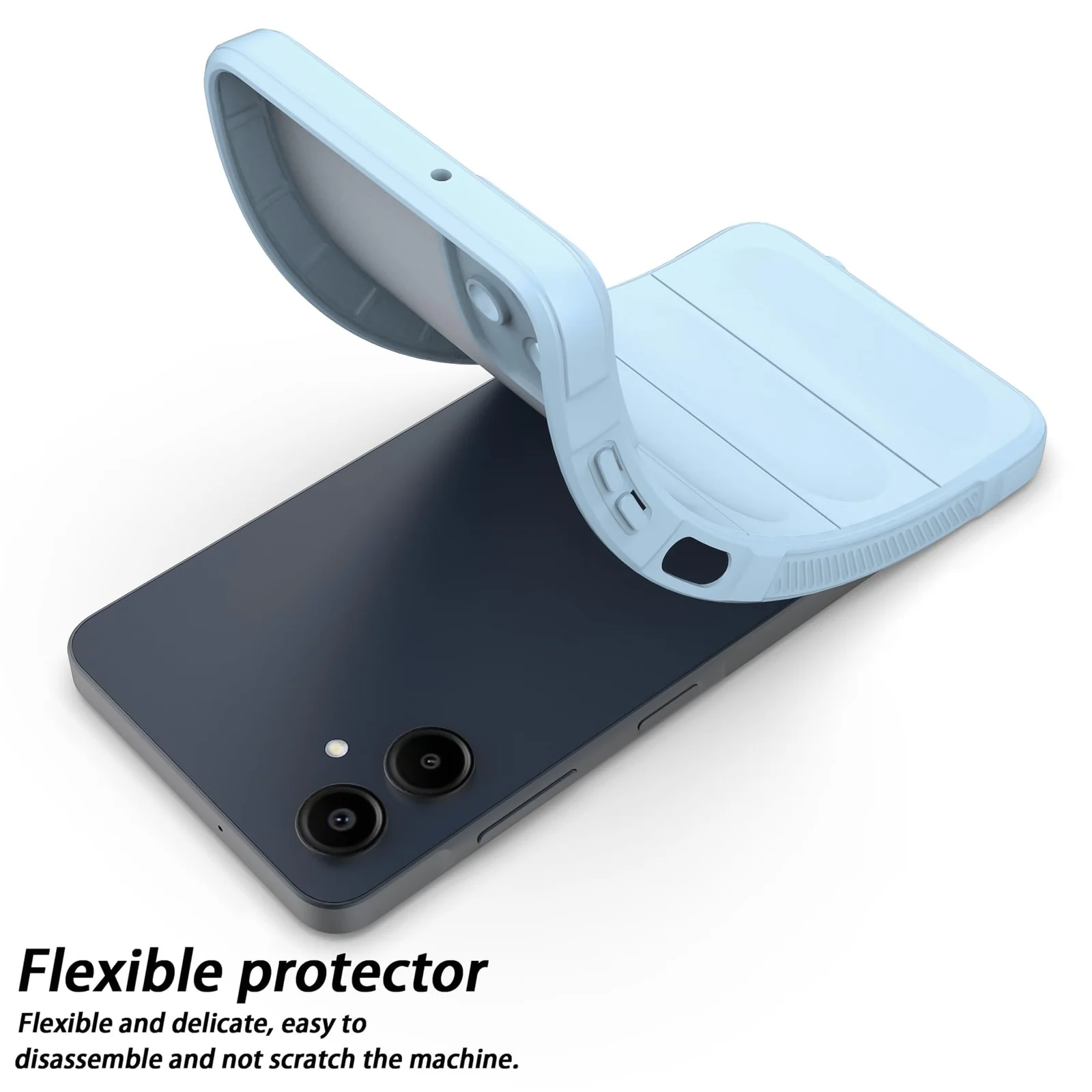 DL3 Mobilak Flexible Silicone and TPU Protective Case with Camera Protection for Samsung Galaxy A06 - Baby Blue